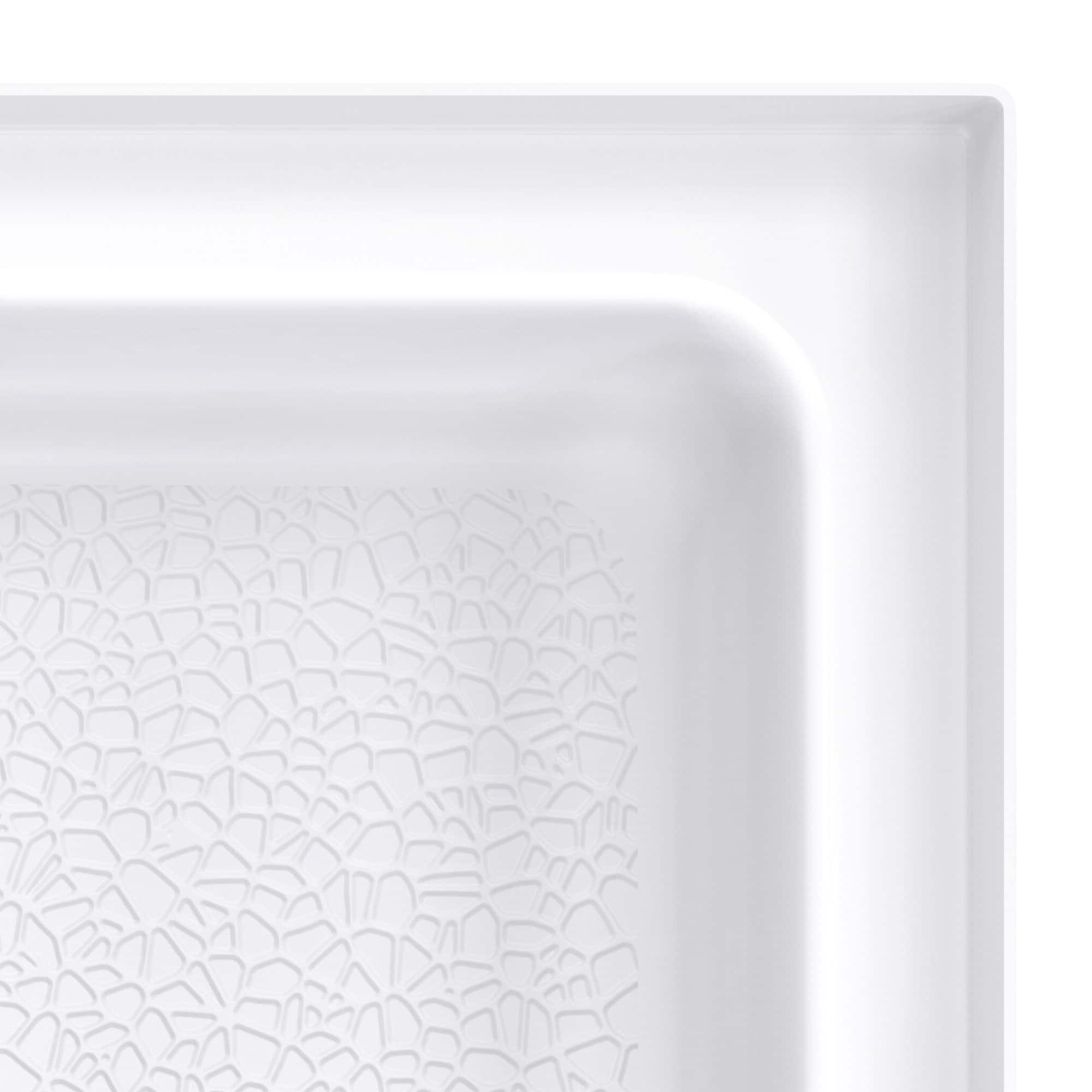 DreamLine DreamStone 34 in. D x 54 in. W Base and Wall Kit in White Modern Subway Pattern