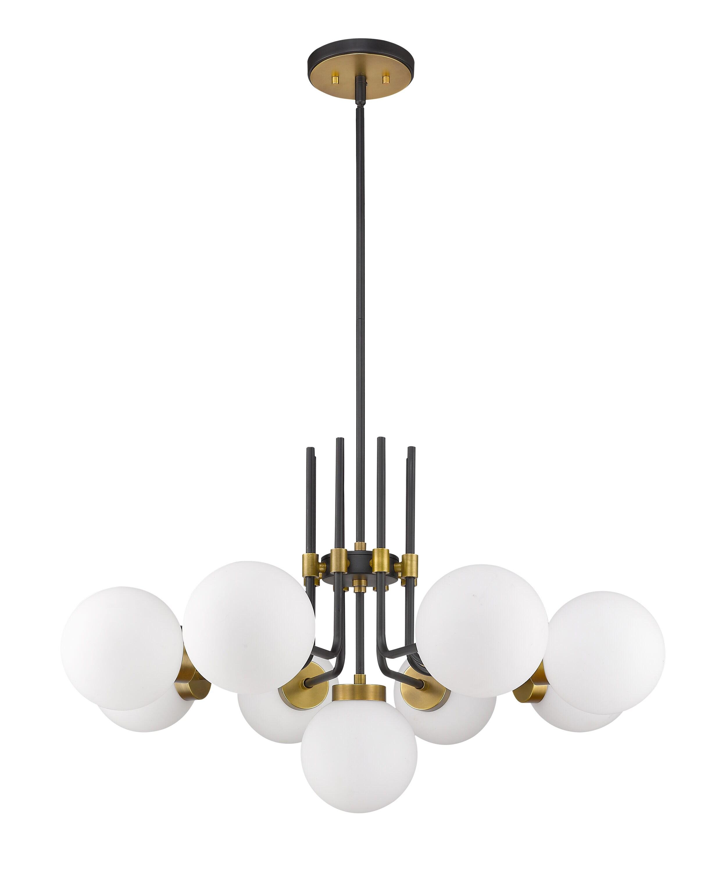 Z-Lite Parsons 9 - Light Chandelier in  Matte Black/Olde Brass