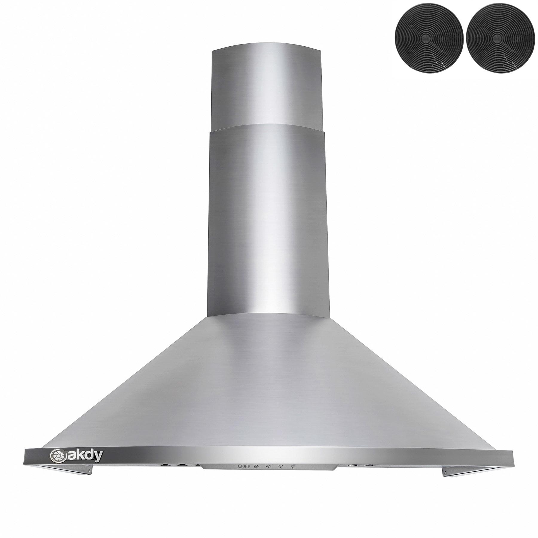 30-in Convertible 343 CFM Stainless Steel Wall Mount Range Hood with Carbon Filter