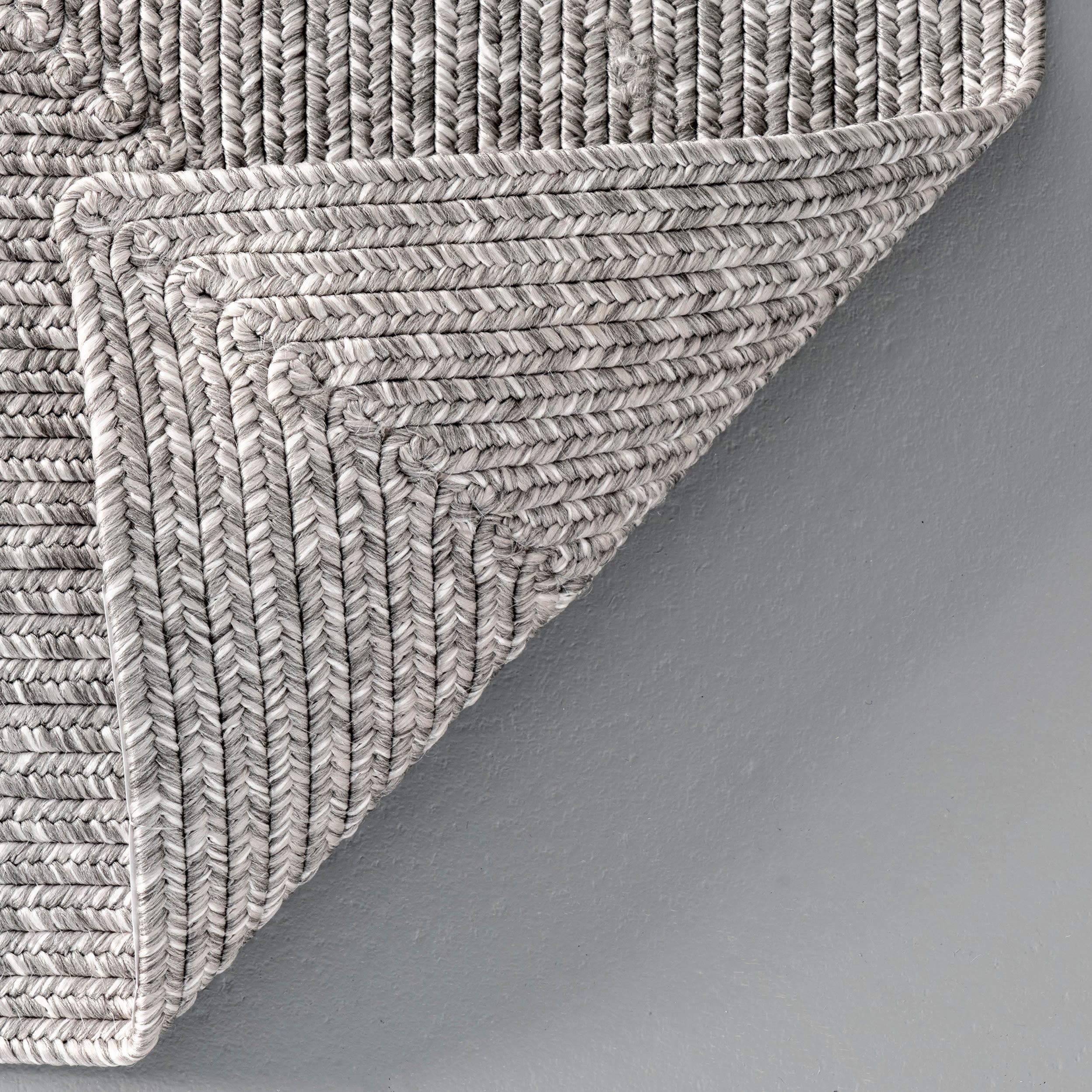 Nuloom Jayda Braided Gradience Indoor/Outdoor Outdoor - Light Gray 4' x 6'