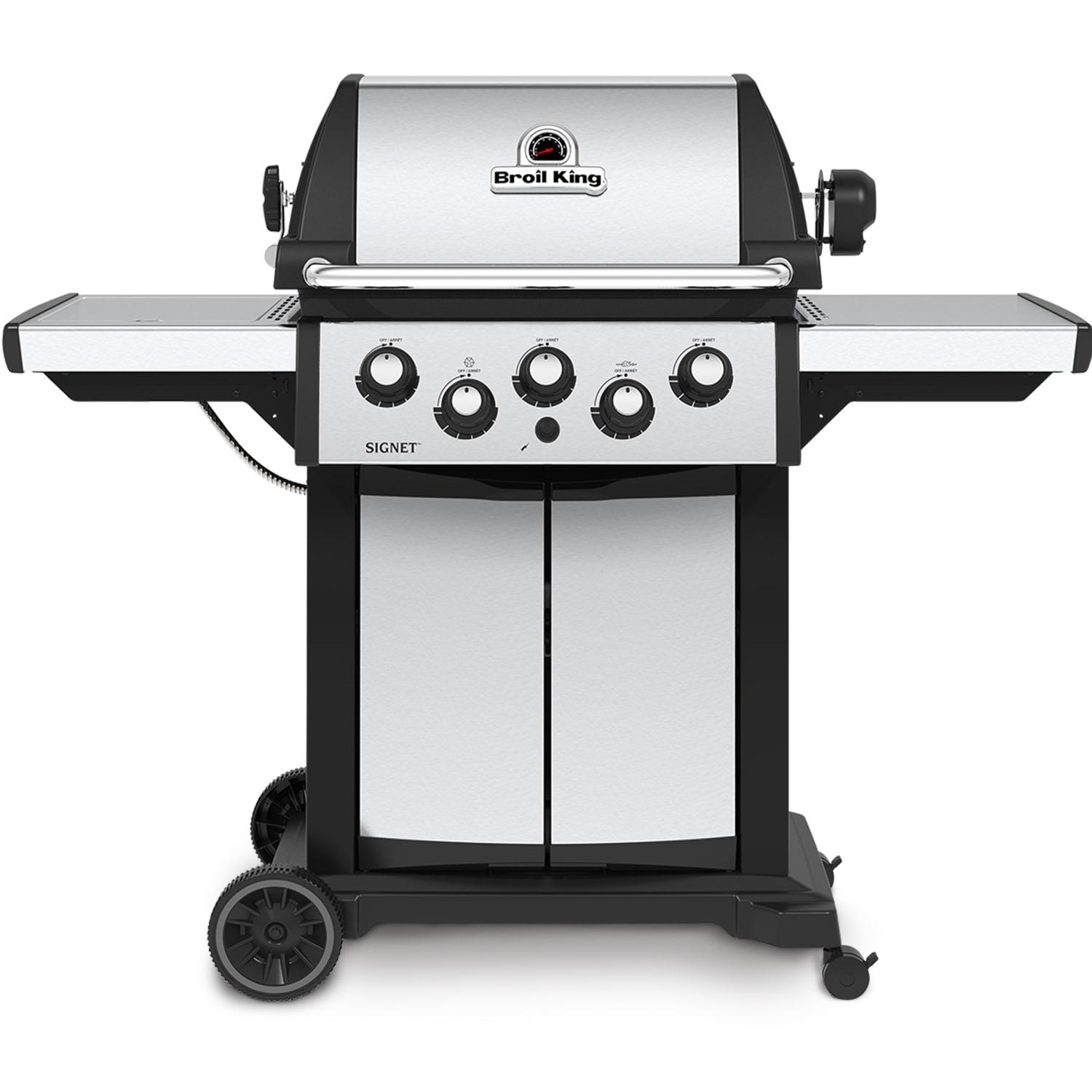 Broil King Signet 390 3-Burner Grill in Stainless Steel with Side Burner and Rear Rotisserie Burner