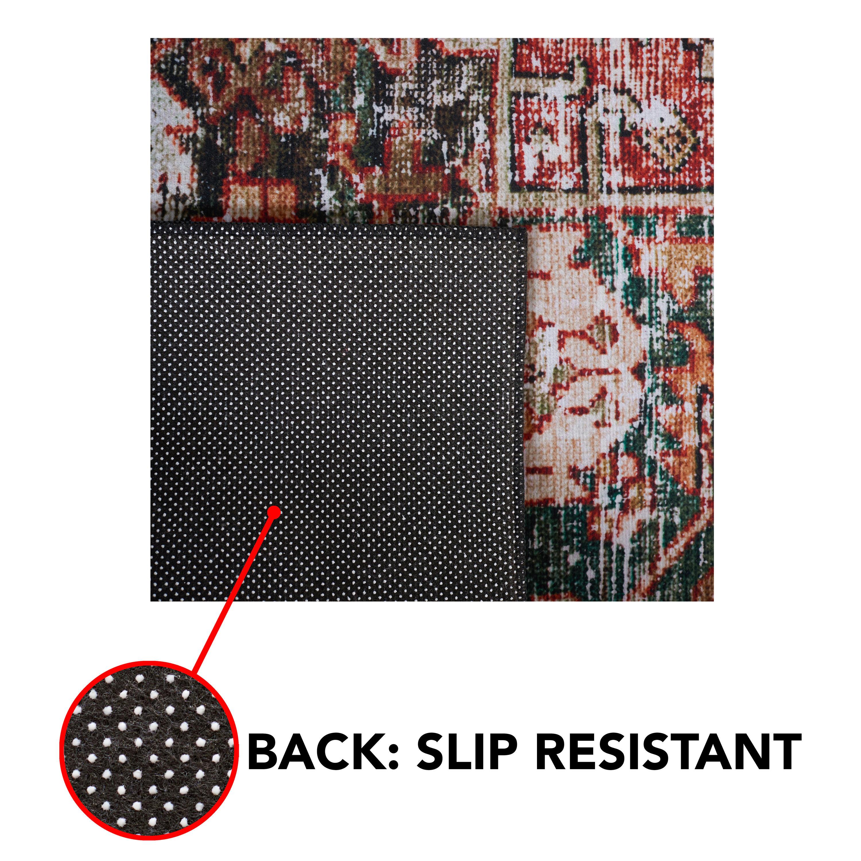 Tucson Vintage Persian TSN114 Power Loomed Machine Washable Skid-Resistant Indoor Area Rug - Ivory/Green - 6'x6' - Safavieh