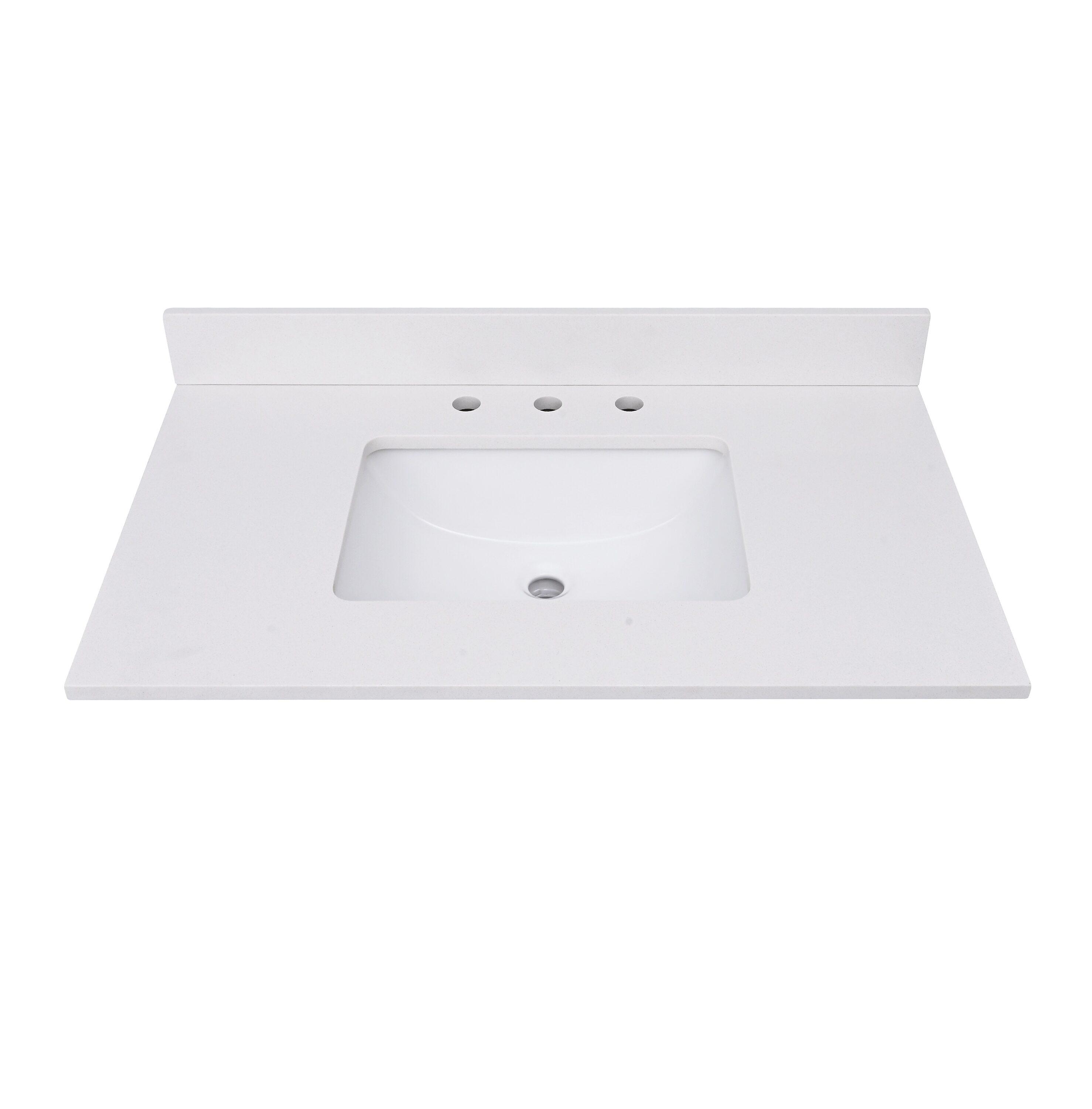 37'' Quartz Single Bathroom Vanity Top with Sink