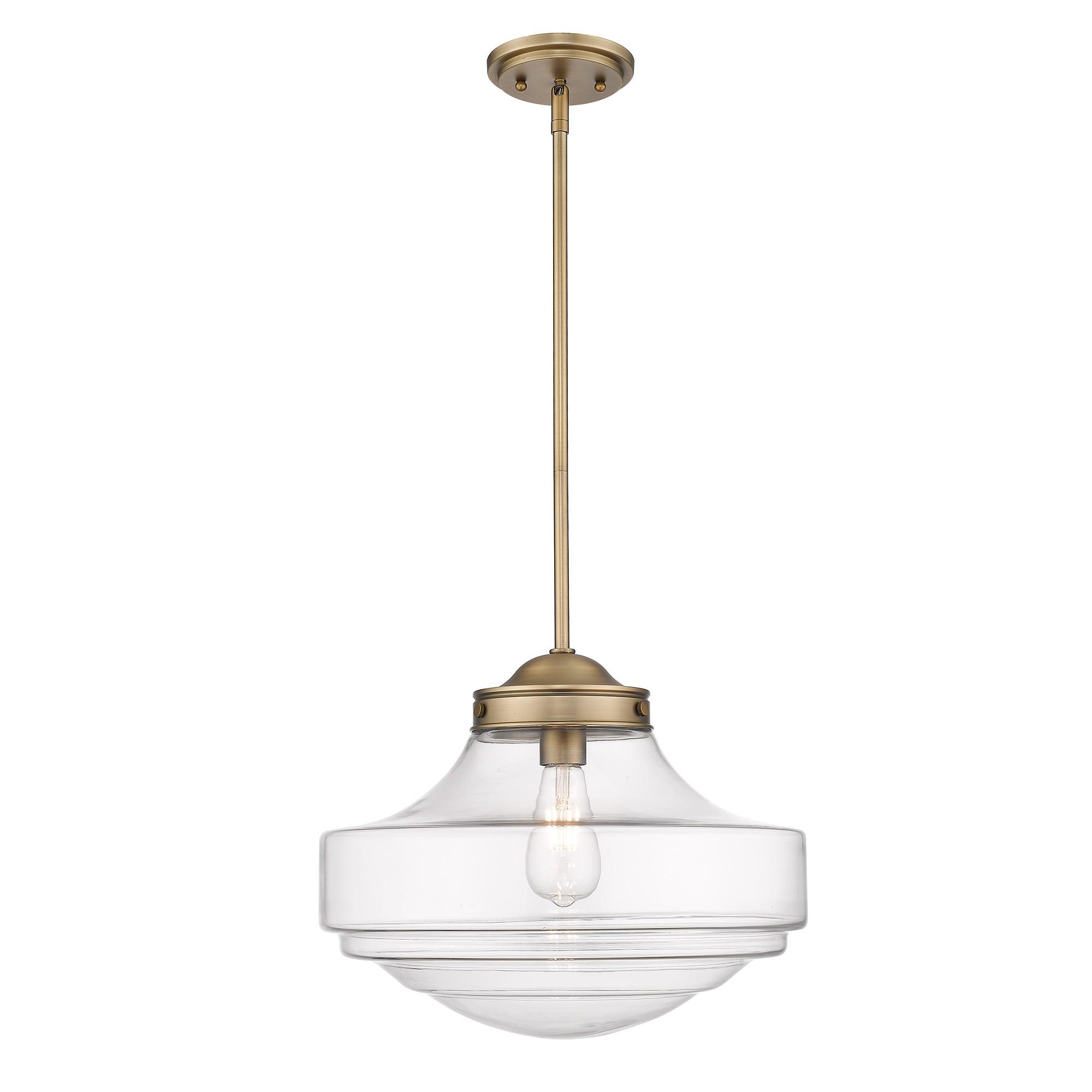Modern Brass Finish Clear Glass Large Pendant Light
