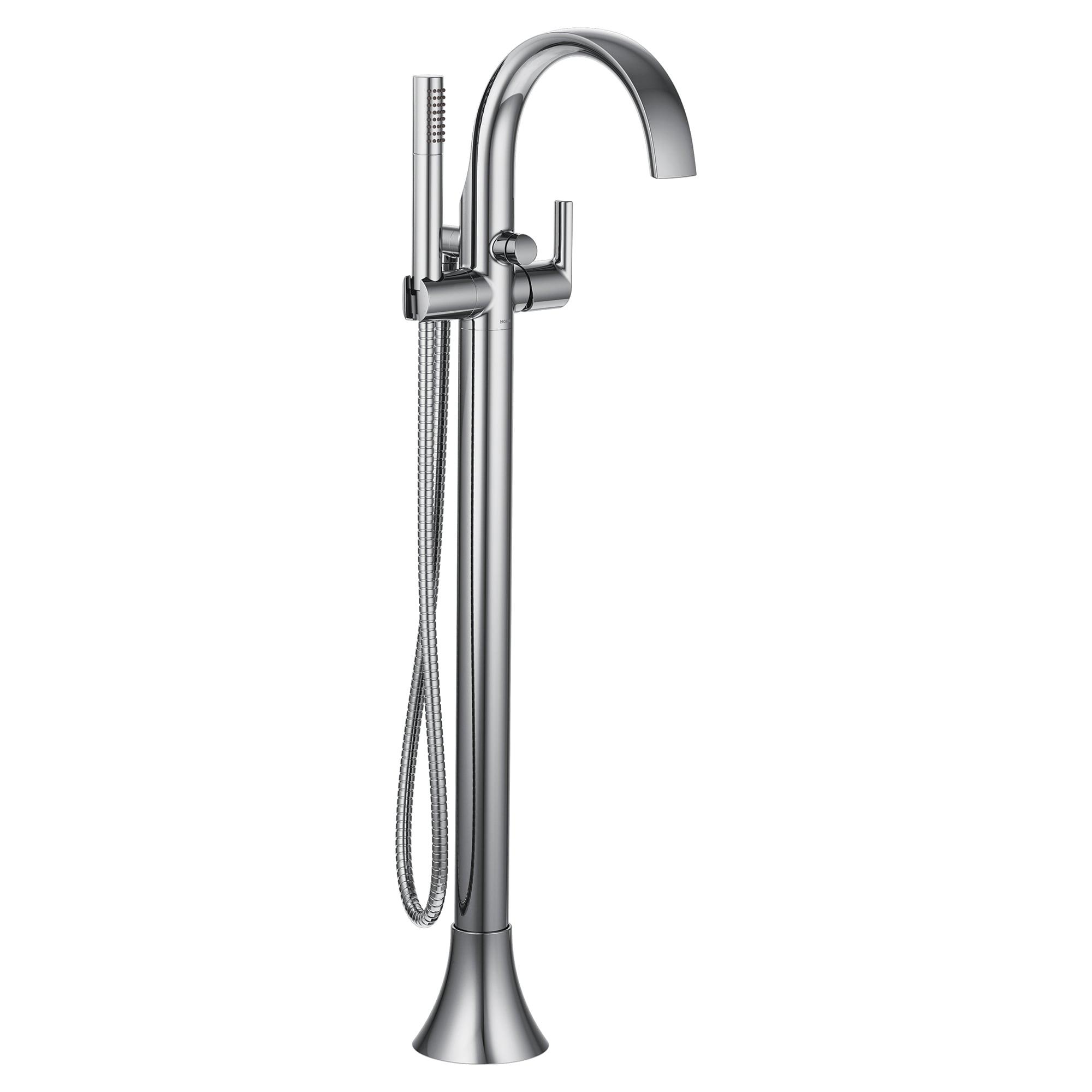 Moen Doux Single Handle Floor Mounted Freestanding Tub Filler with Handshower