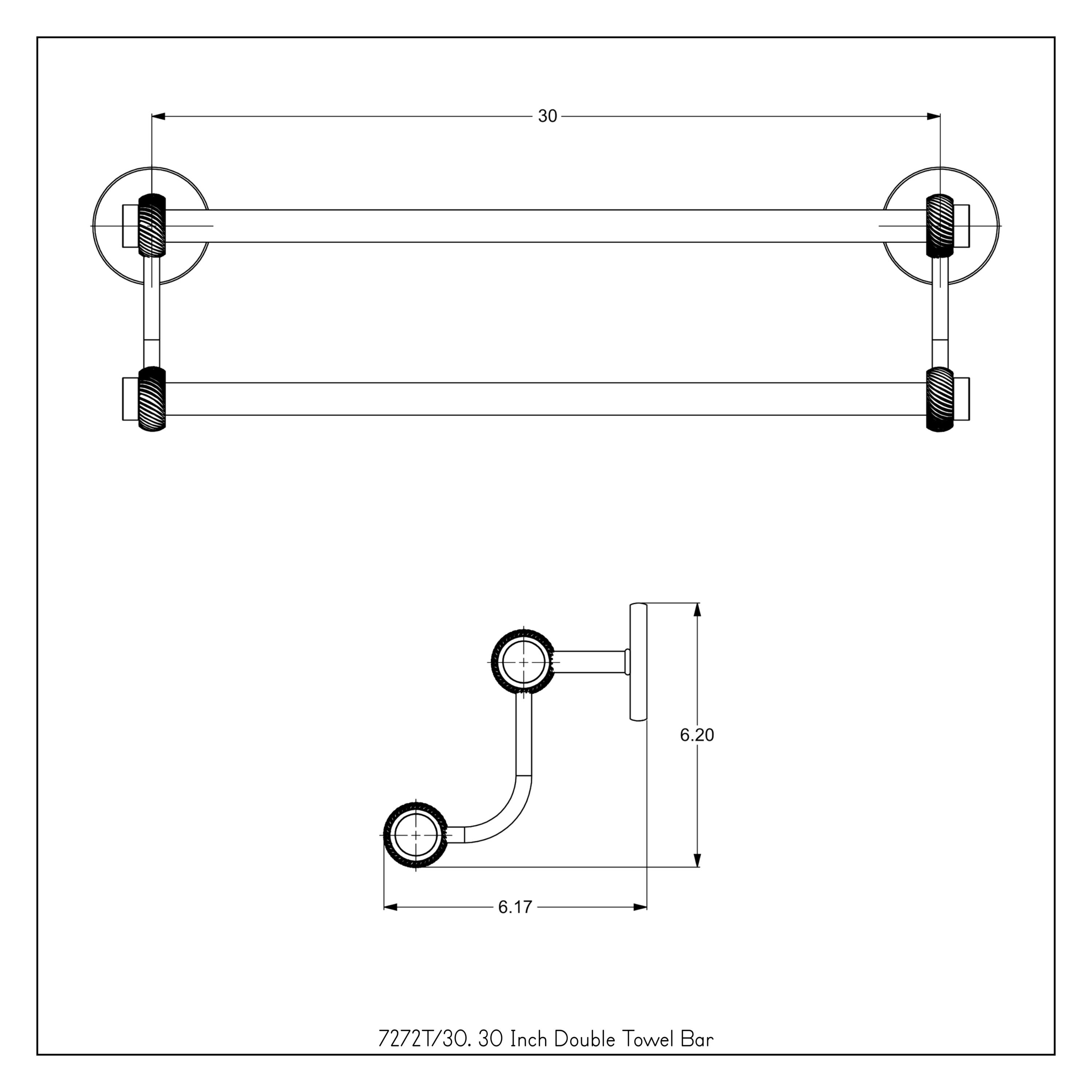 Matte Black 30-Inch Double Wall Mount Towel Bar