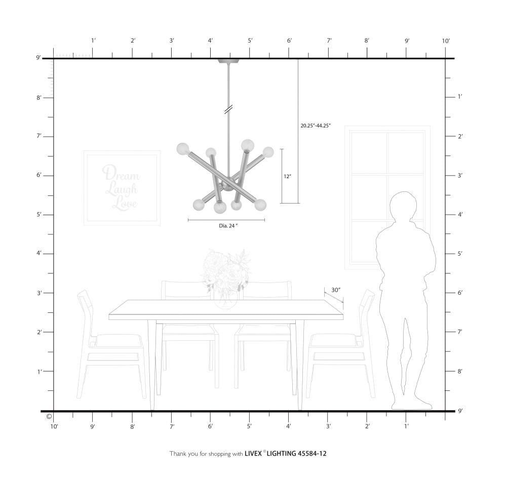 Livex Lighting Stafford 8 - Light Chandelier in  Brushed Nickel