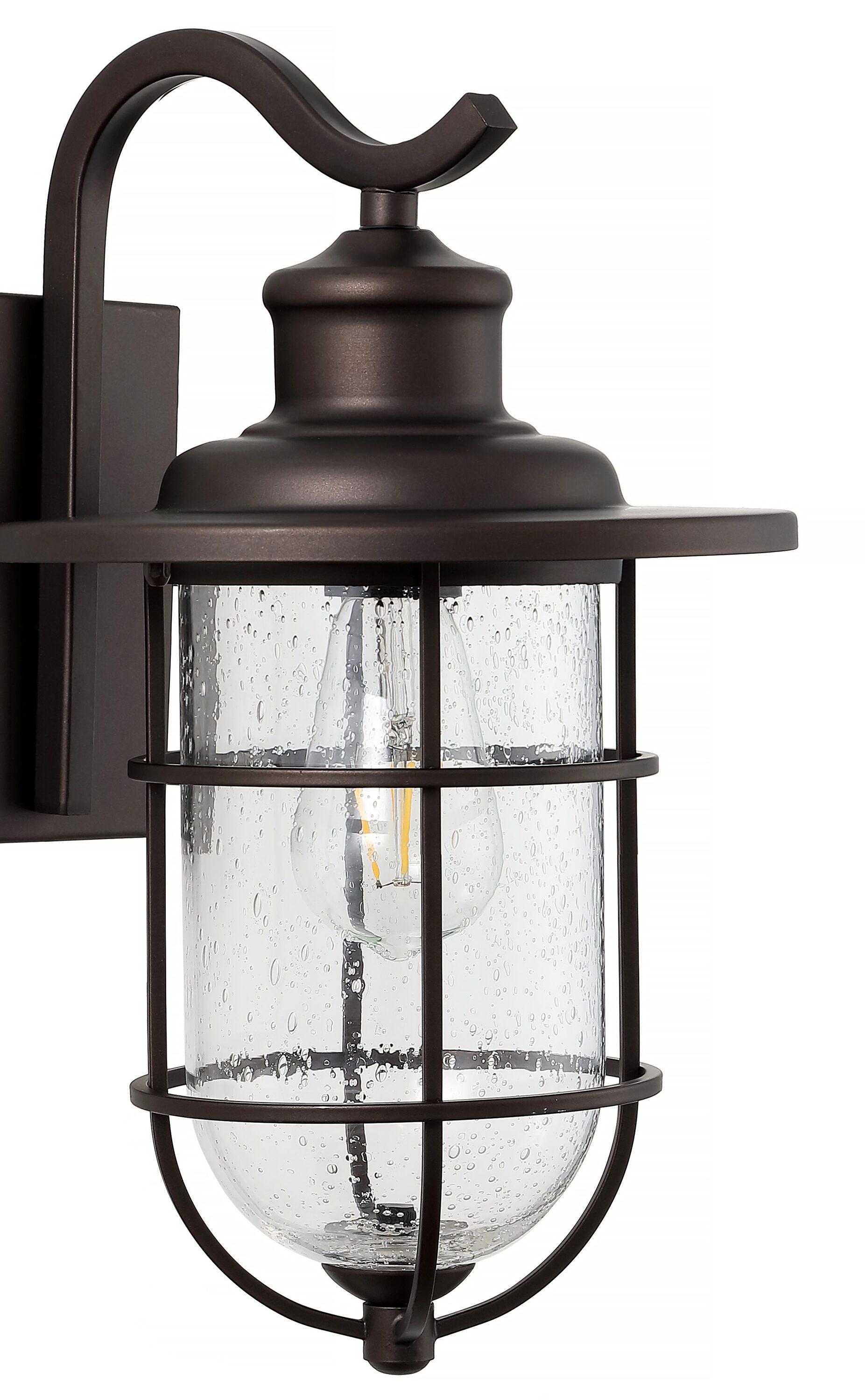 Westfield 10.5" Black Iron and Seeded Glass Outdoor Lantern