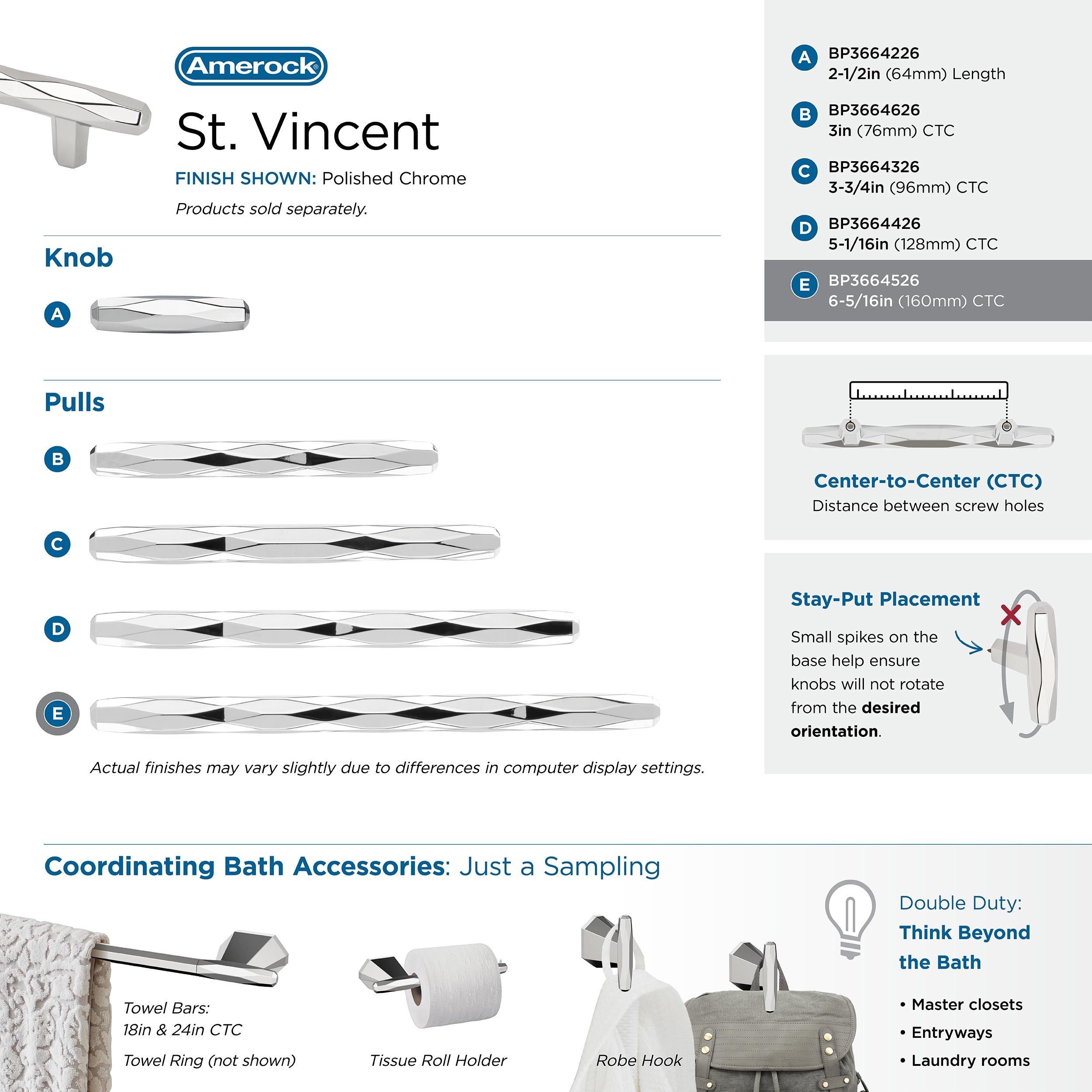 St. Vincent 6 5/16" Center to Center Bar Pull