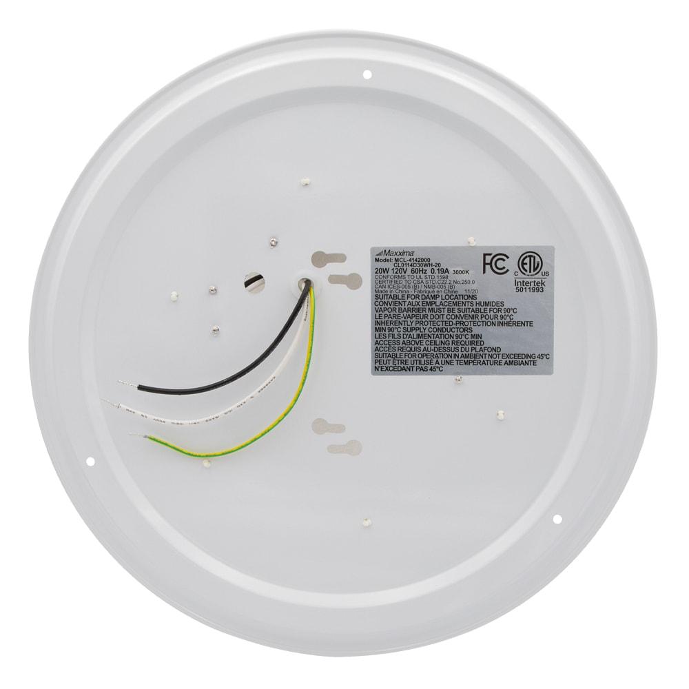 Maxxima 14 in. LED Flush Mount Ceiling Mushroom Light Fixture - Indoor Dimmable Dome Light, 3000K Warm White, 1600 Lumens, Ideal for Bedroom, Kitchen, and Entryway