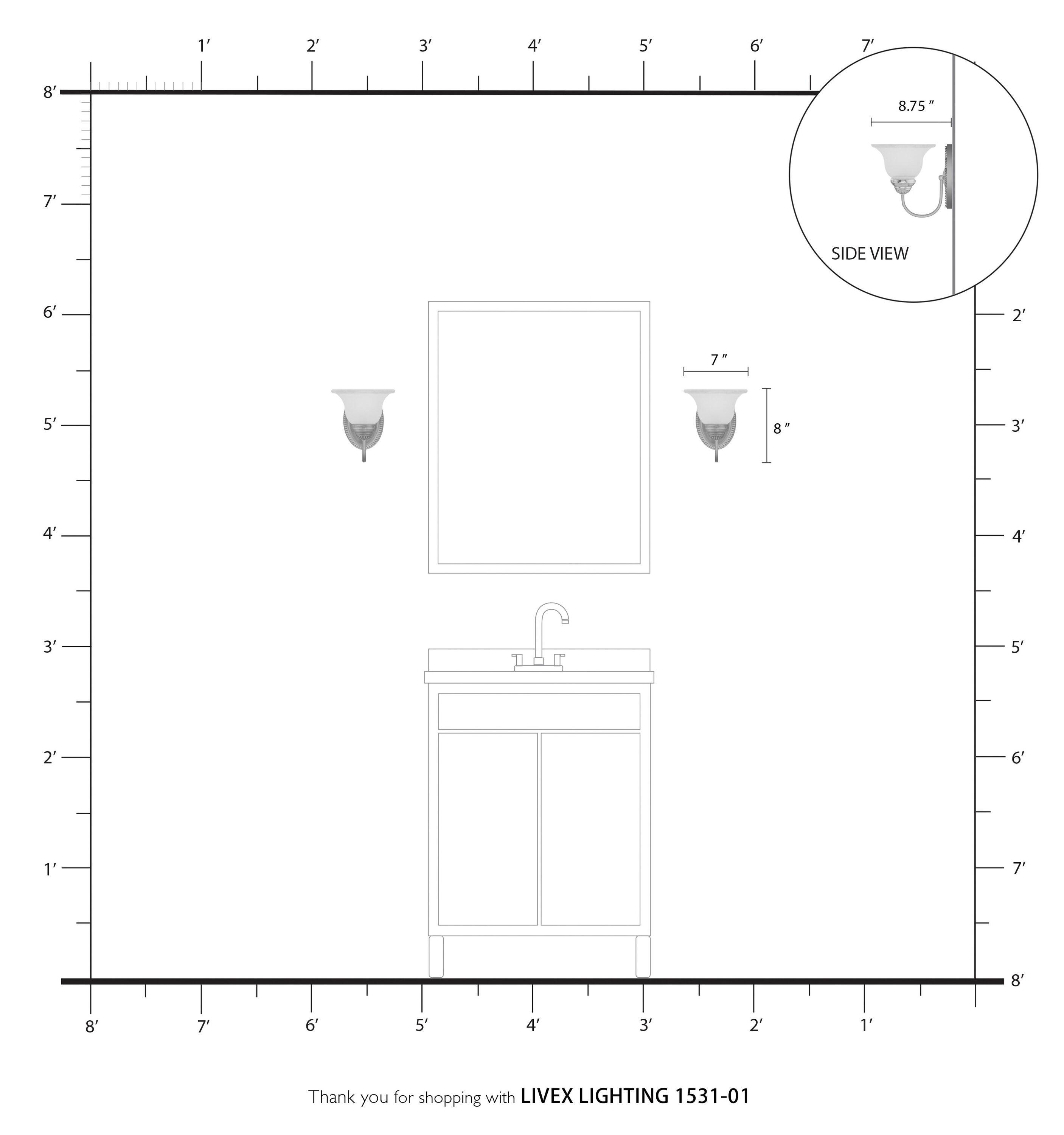 Livex Lighting Edgemont 1 - Light Vanity in  Antique Brass