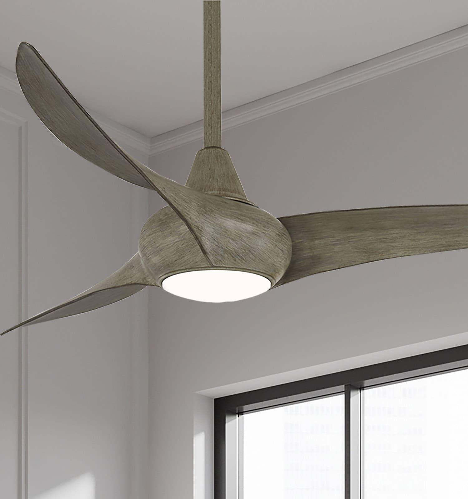 44" Minka Aire Light Wave Modern Driftwood LED Ceiling Fan with Remote