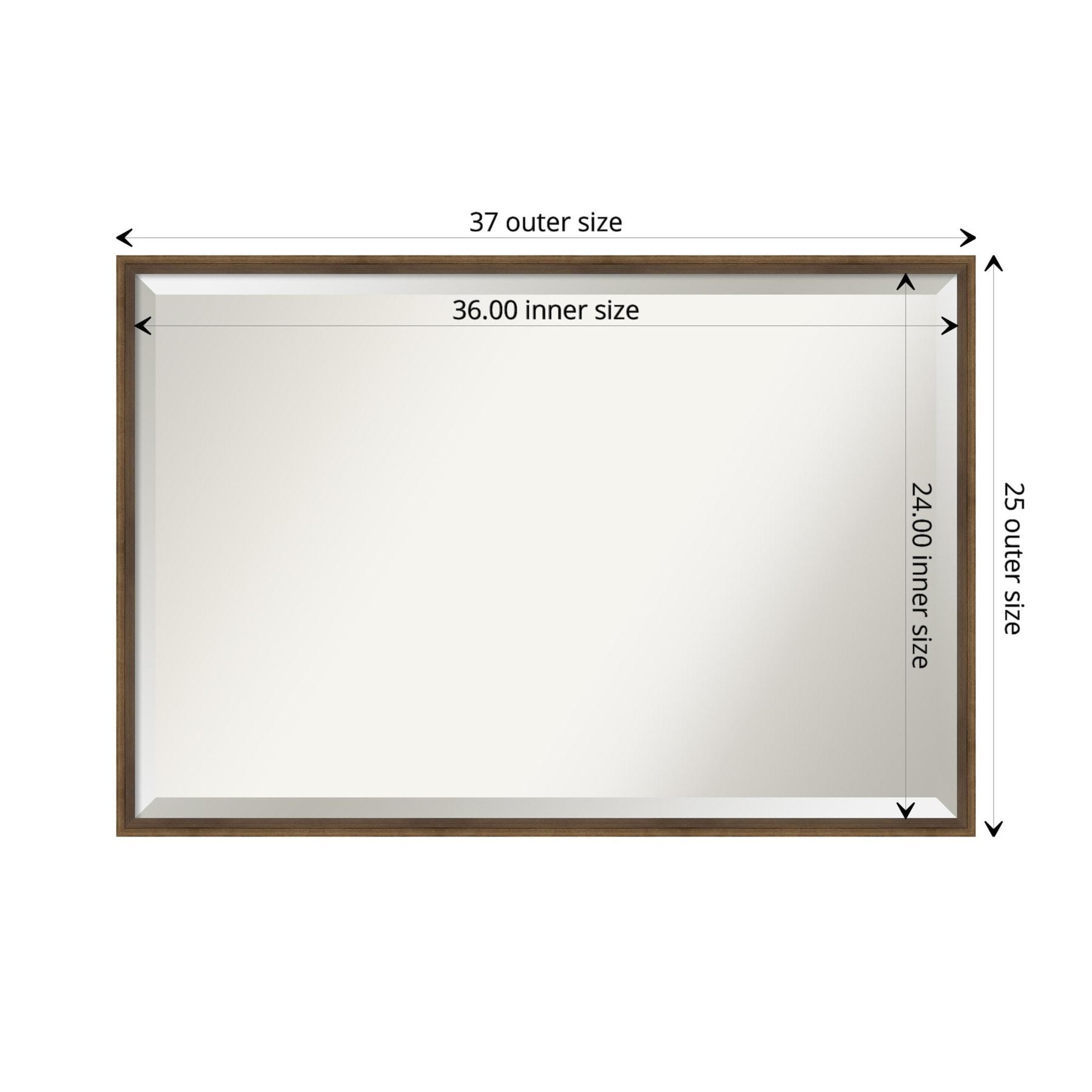 Lucie Bronze 37" Wood Beveled Bathroom Vanity Mirror