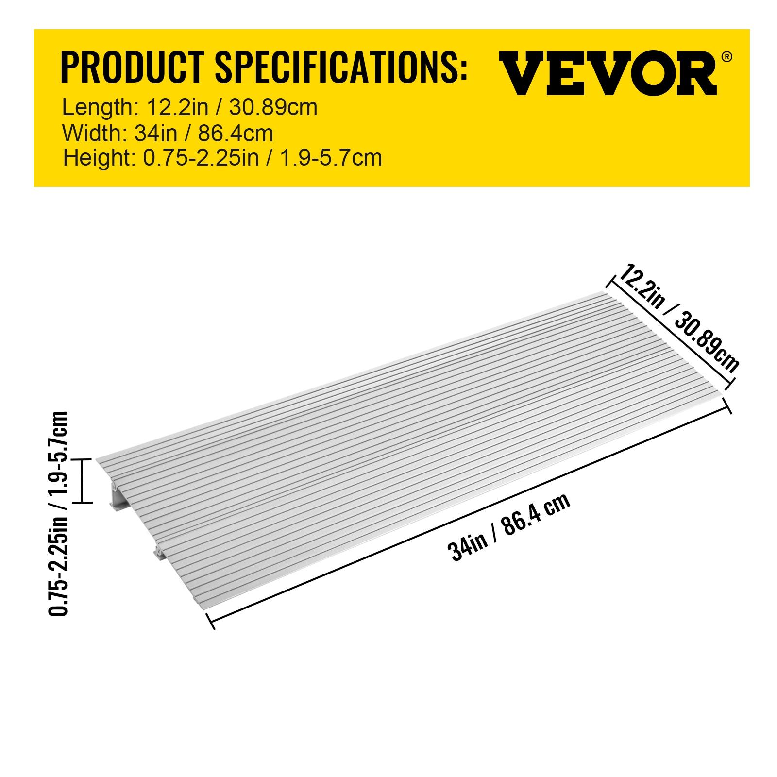 Adjustable Aluminum Non-Slip Doorway Threshold Ramp