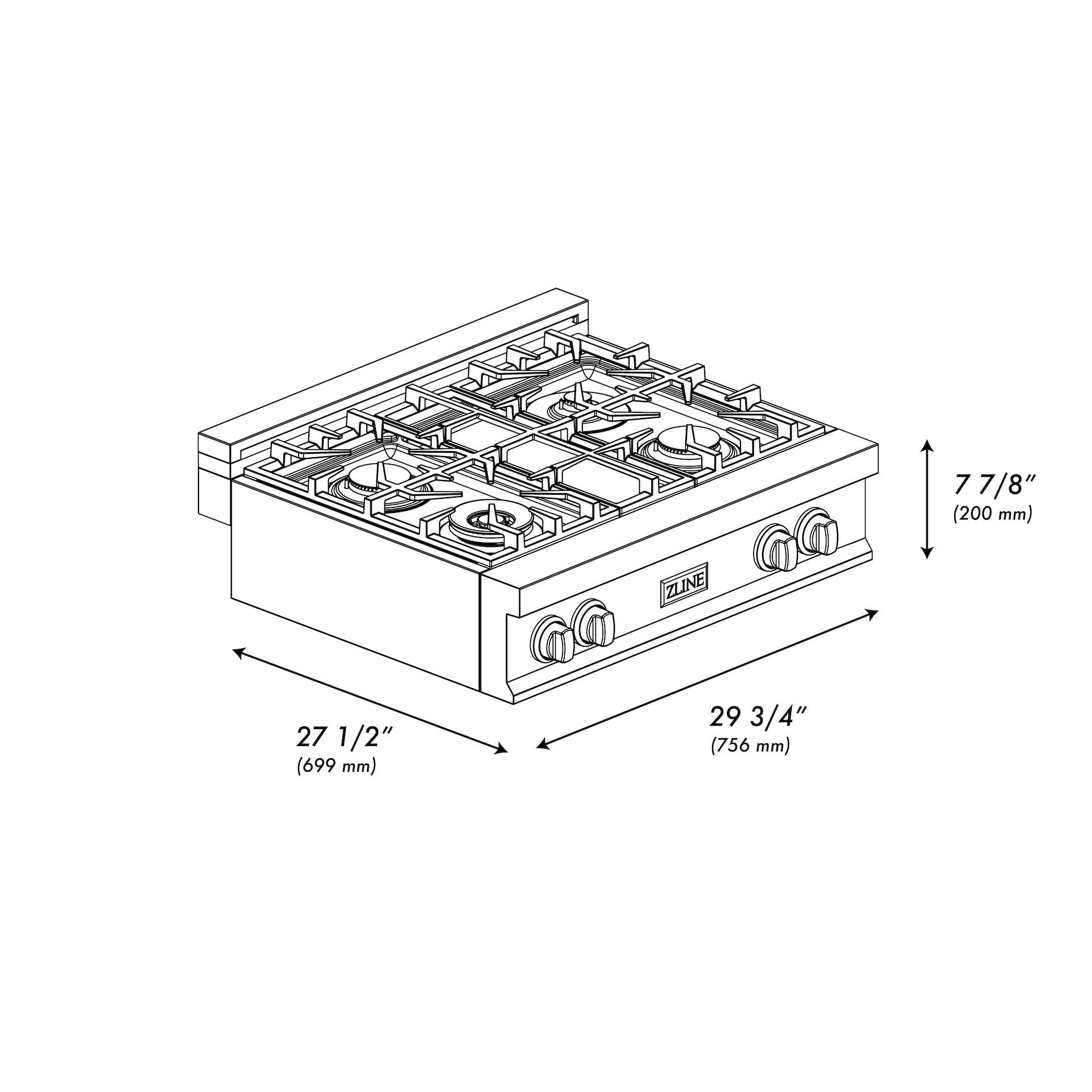 ZLINE RTZ-30-MB  Freestanding Range