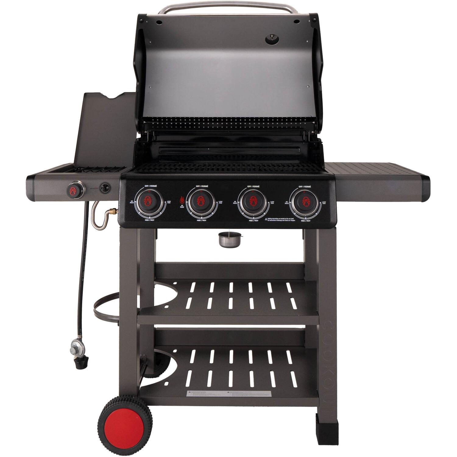 Coleman Cookout 4-Burner 36,000 BTU Propane BBQ Gas Grill w/ Side Burner, 637-Sq. In Cooking Surface