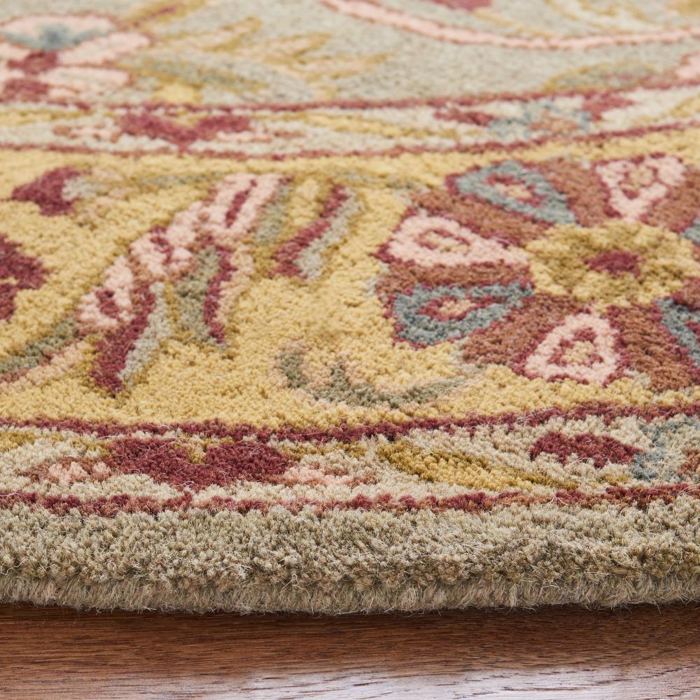 Heritage HG924 Handmade Area Rug - 6' Round - Grey/Gold - Safavieh