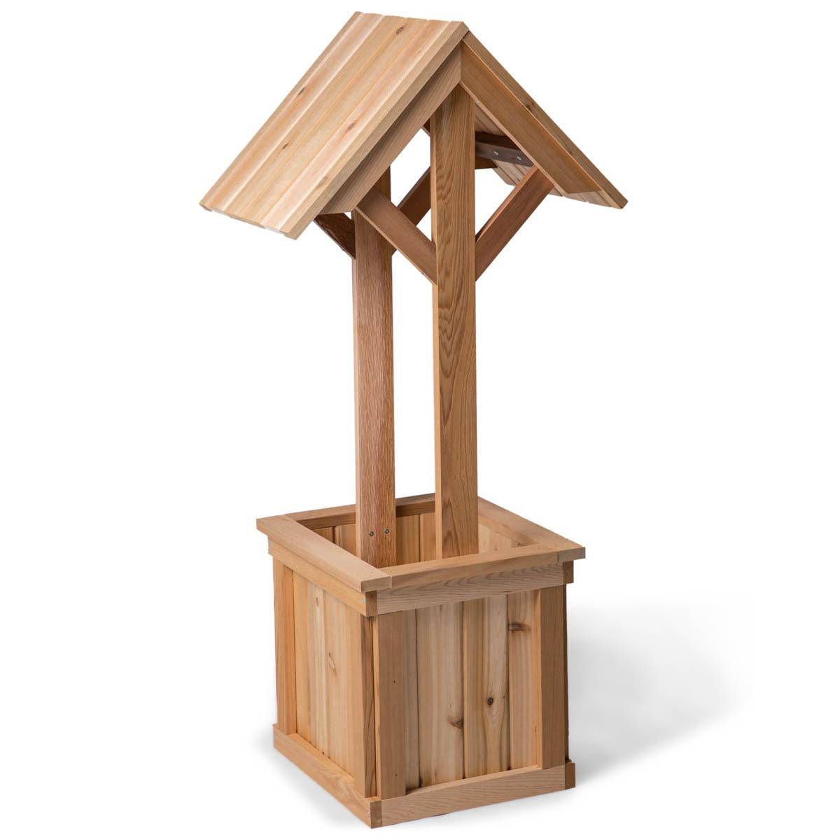 4-Foot Natural Cedar Wishing Well Planter Box