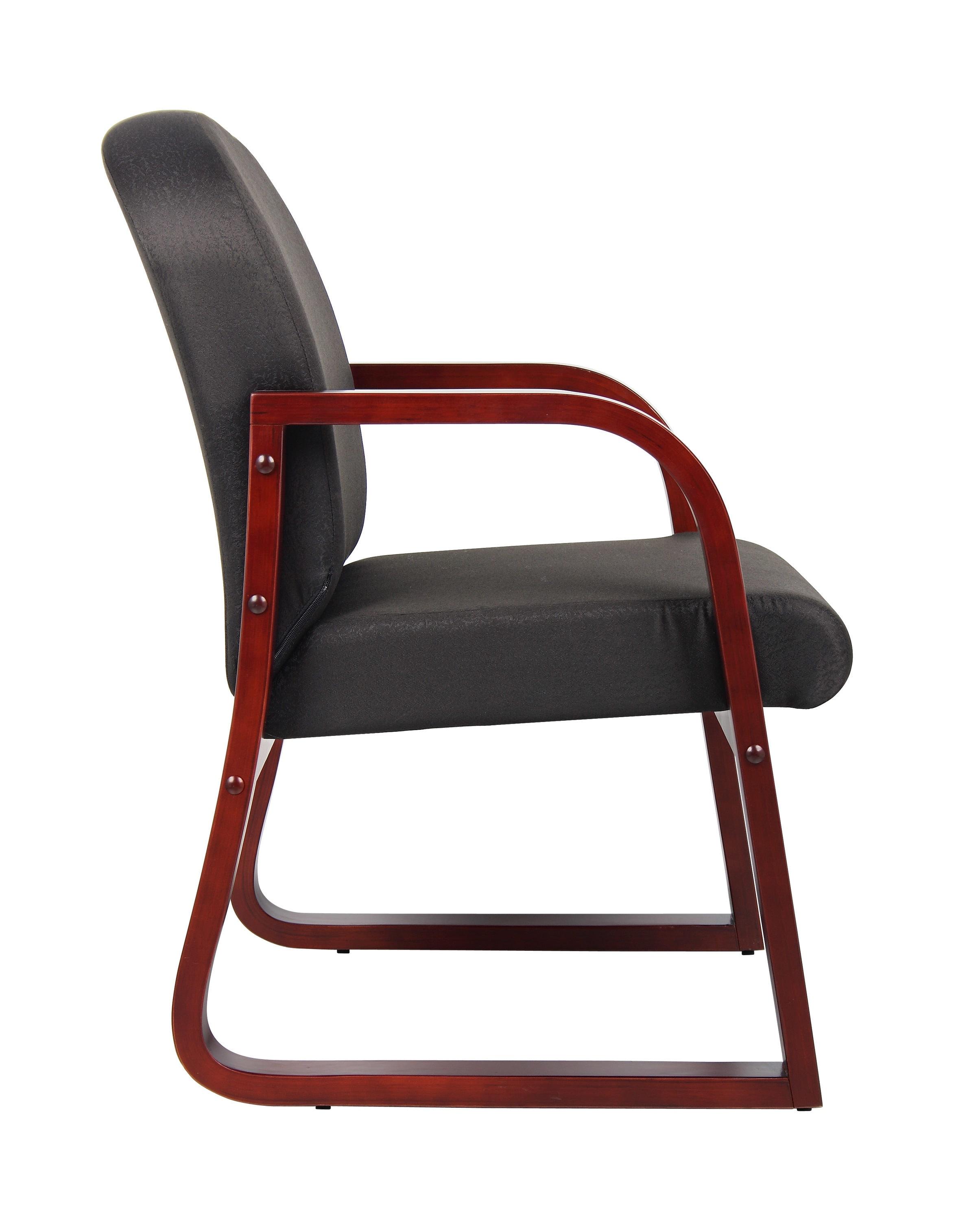 Boss Office Products Black Sled Base Reception Chair