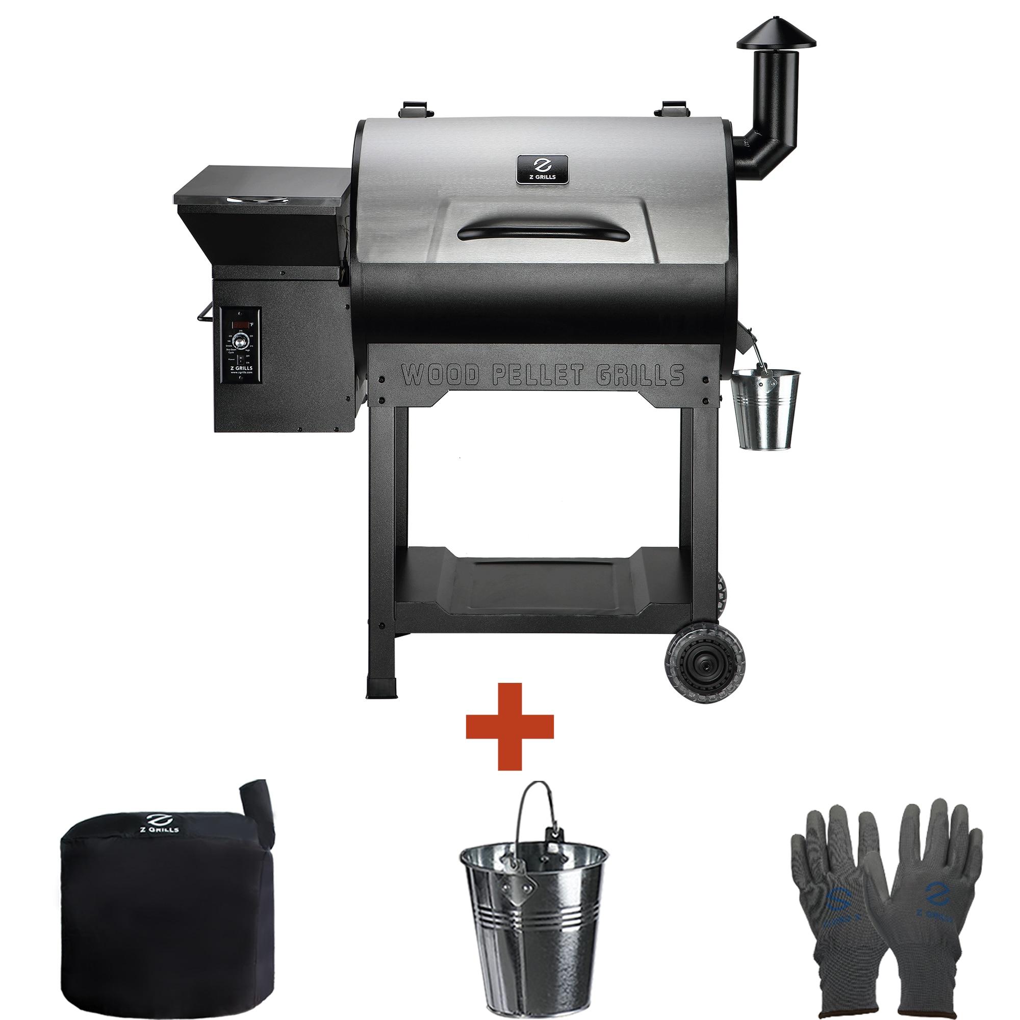 ZPG-7002B3E Wood Pellet Grill BBQ Smoker Digital Control with Cover - Silver - Z Grills