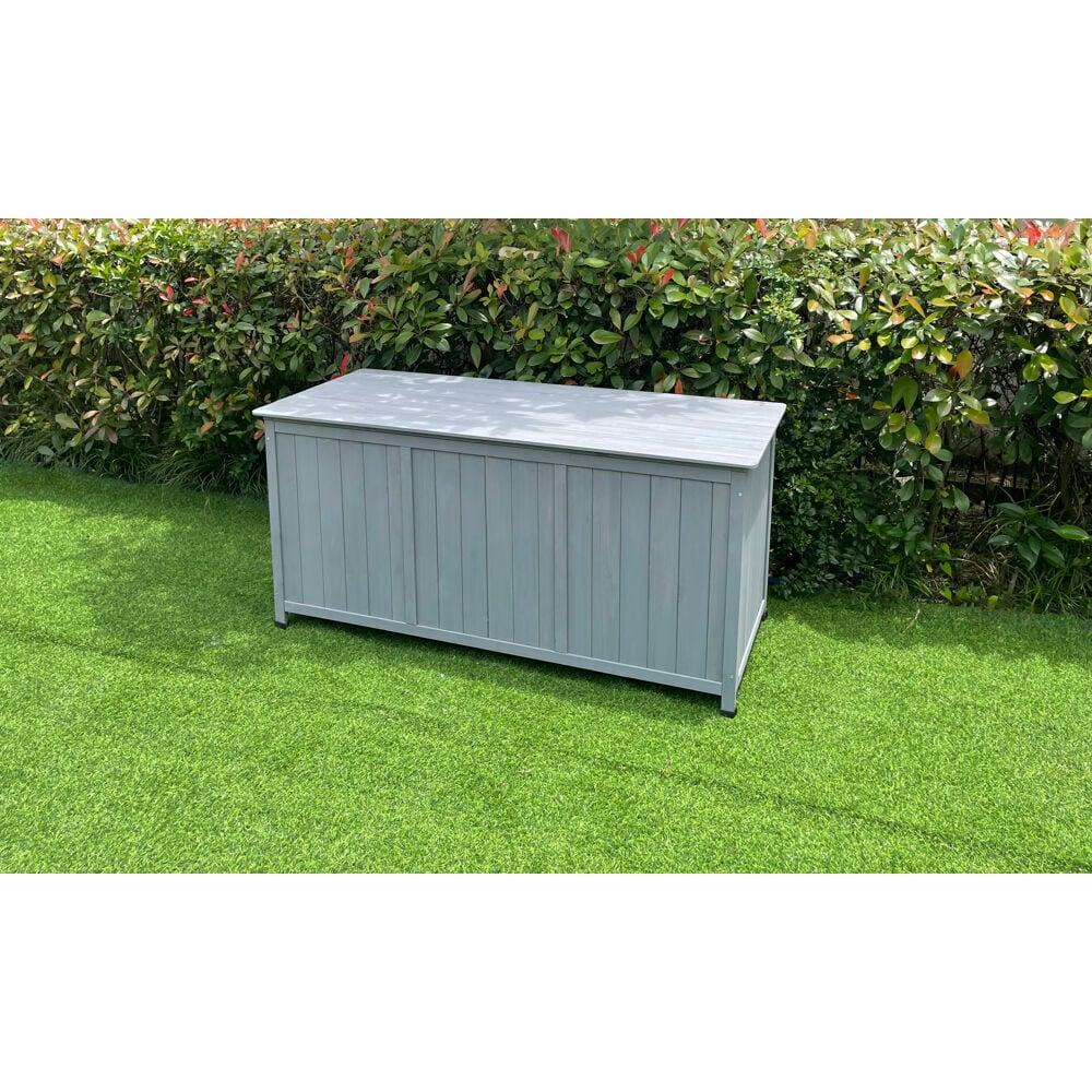 Hanover Hanover 50'' W 60 Gallons Water Resistant Solid + Manufactured Wood Fir Deck Box in Gray