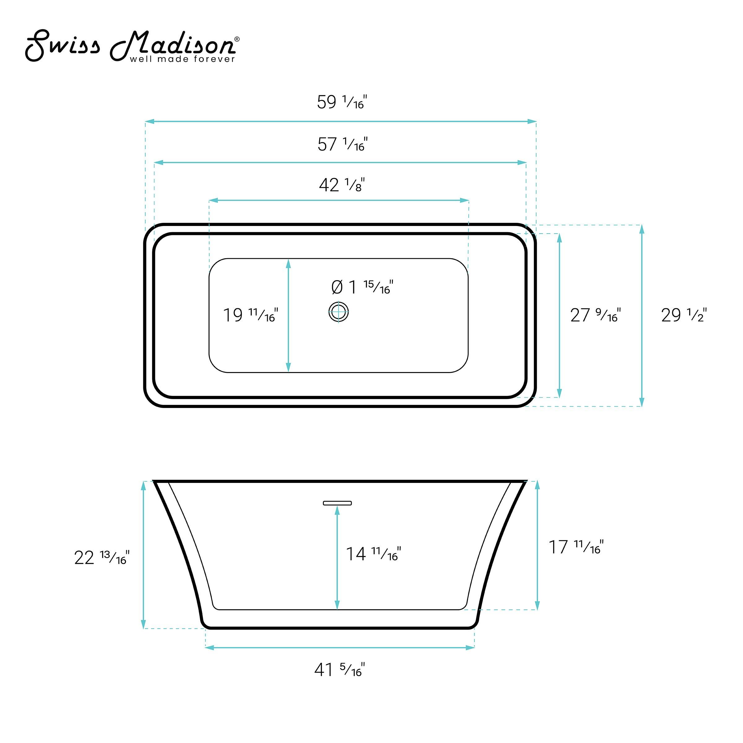 St. Tropez 60" Freestanding Bathtub