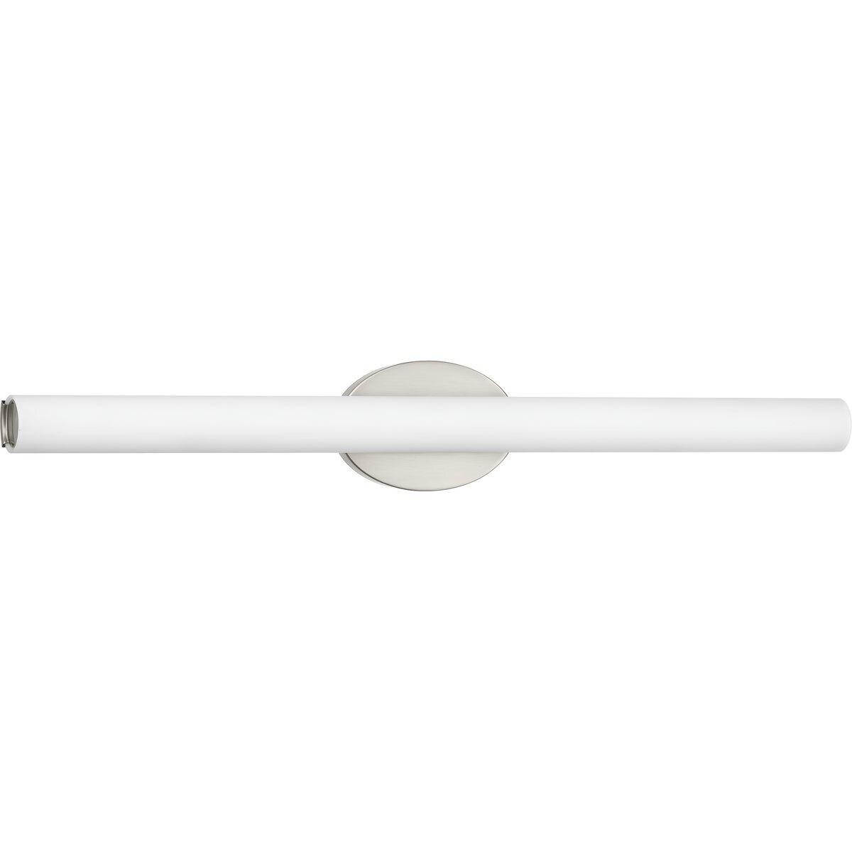 Progress Lighting Parallel Collection 1-Light LED Bath Vanity Fixture, Brushed Nickel, Opal Glass Shade