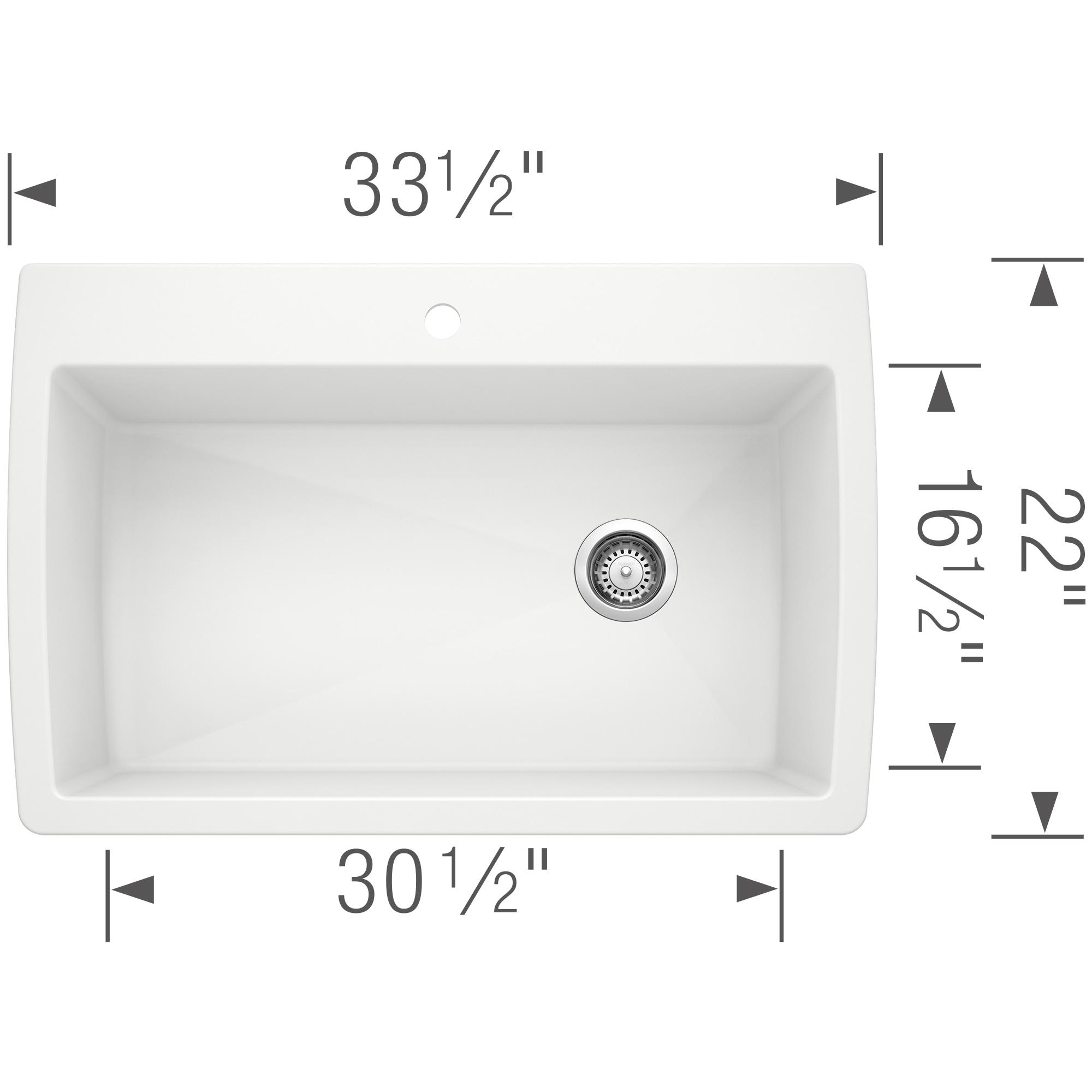 Diamond SILGRANIT 33.5" L x 22" W Super Single Drop-in/Undermount Kitchen Sink