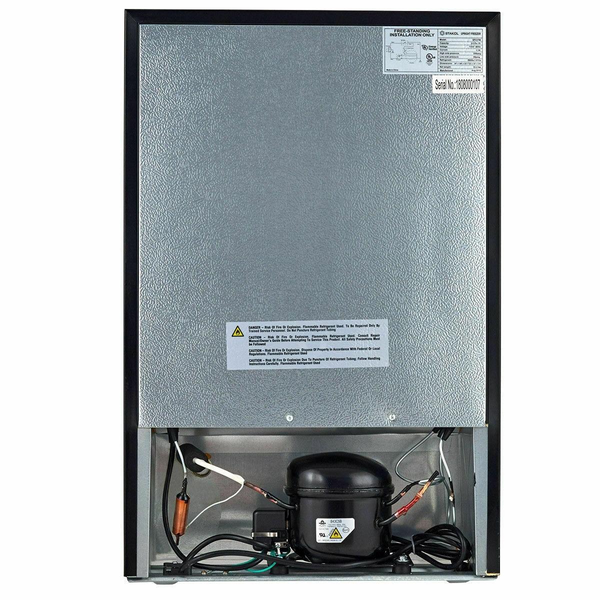 STAKOL 3 cu.ft. Compact Upright Freezer w/Single Stainless Steel Door Removable Shelves