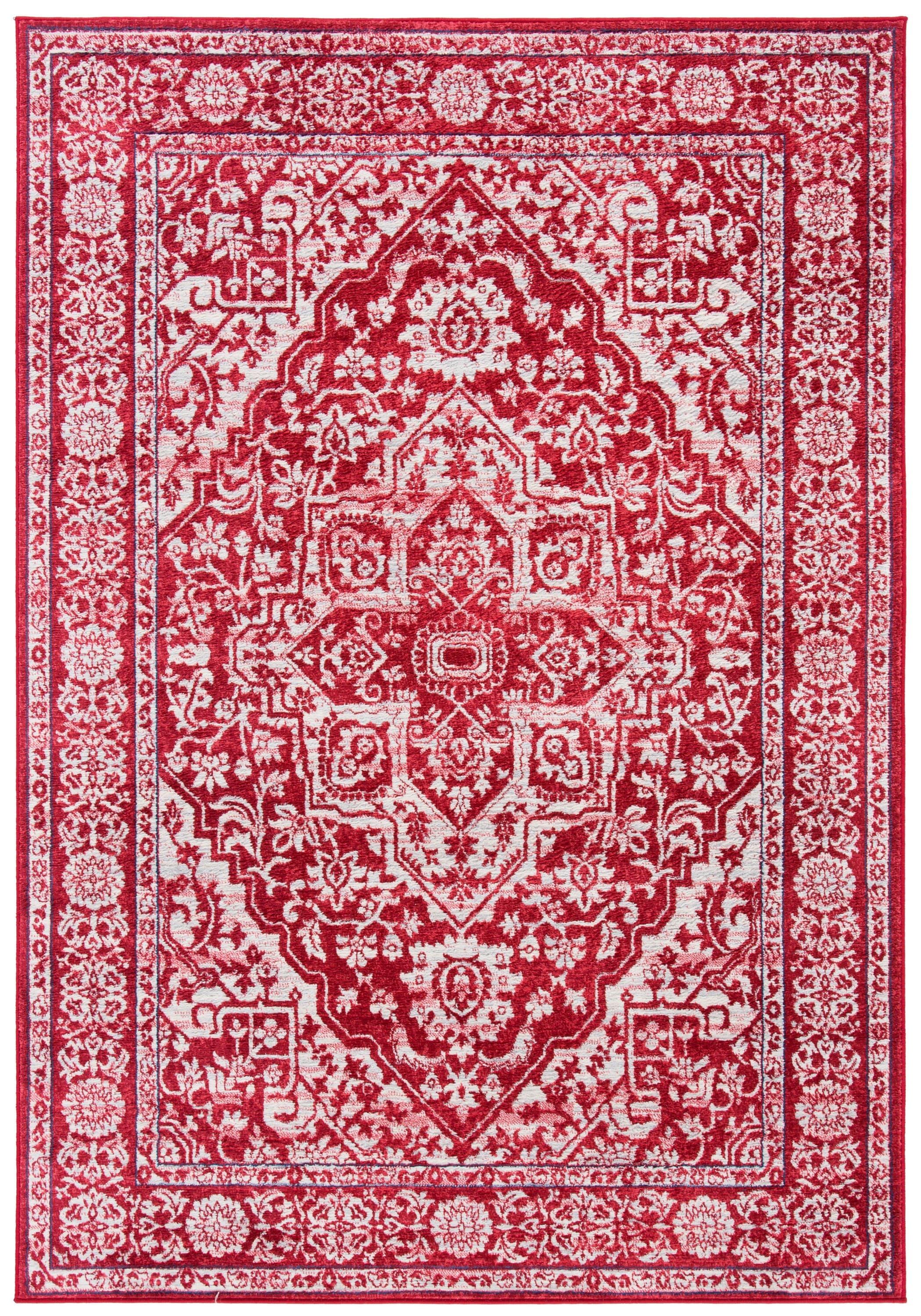 Brentwood BNT832 Power Loomed Indoor Accent Rug - Red/Ivory - 3'x5' - Safavieh