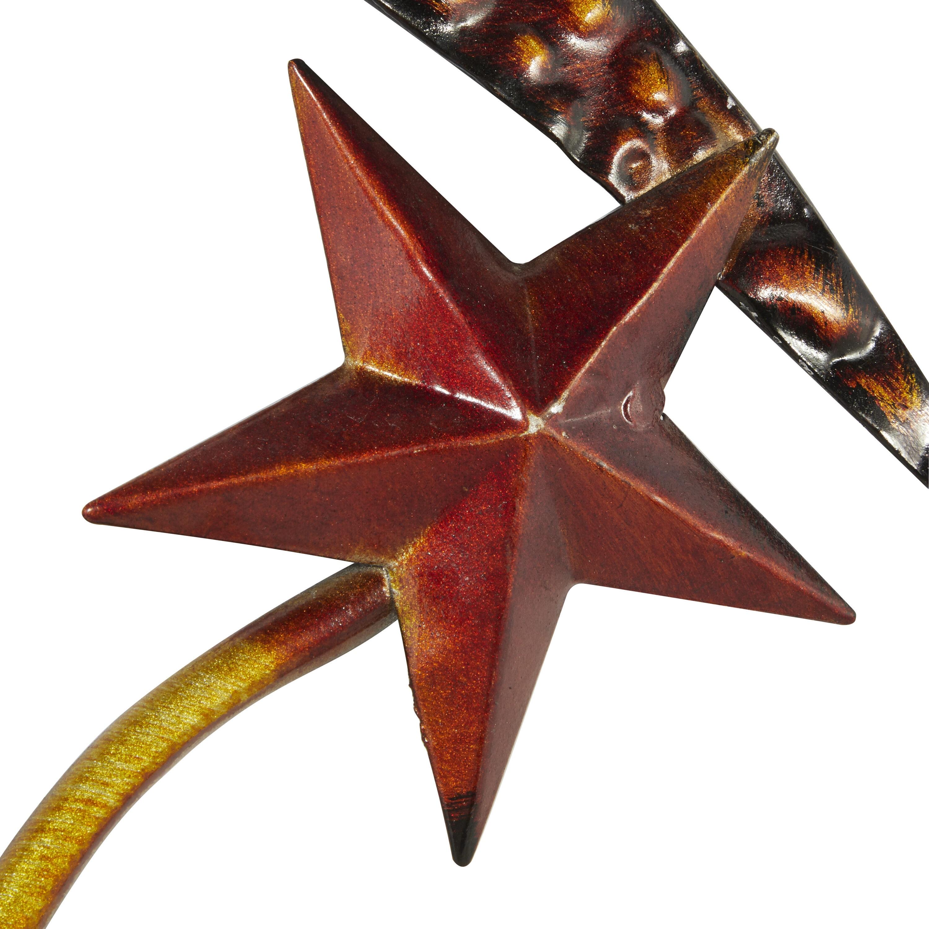 DecMode Copper Metal Indoor Outdoor Sun and Moon Wall Decor with Stars