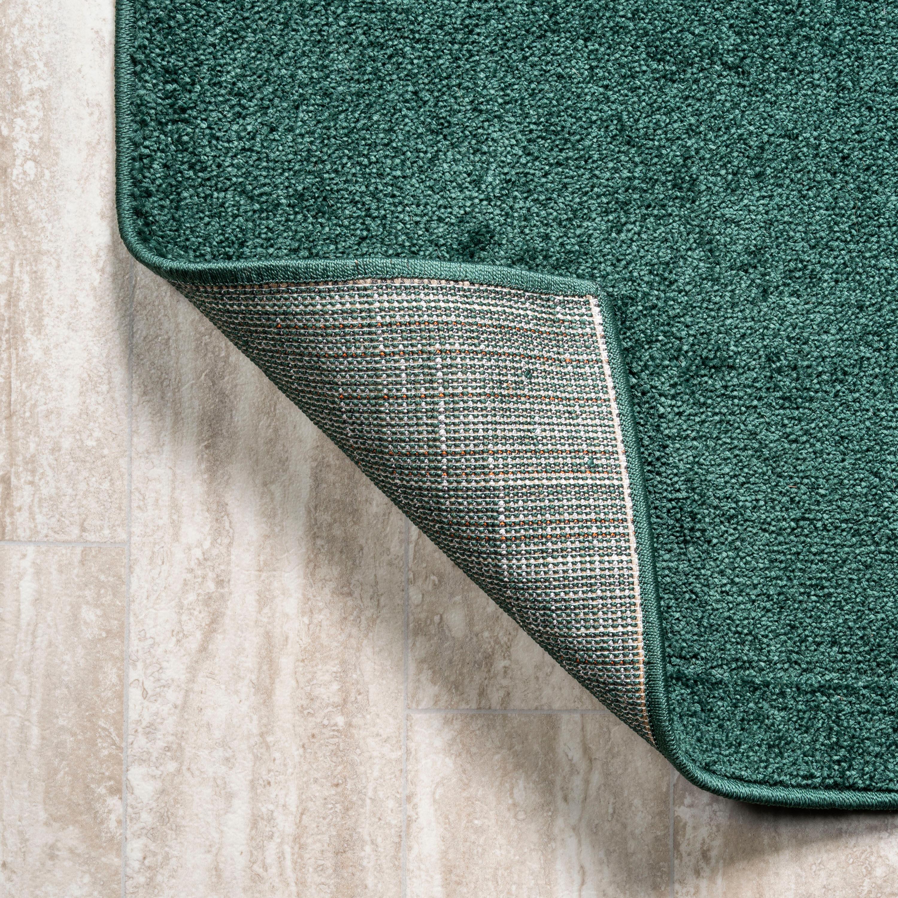 Haze Solid Low-Pile Emerald 10 ft. x 14 ft. Area rug -JONATHAN Y