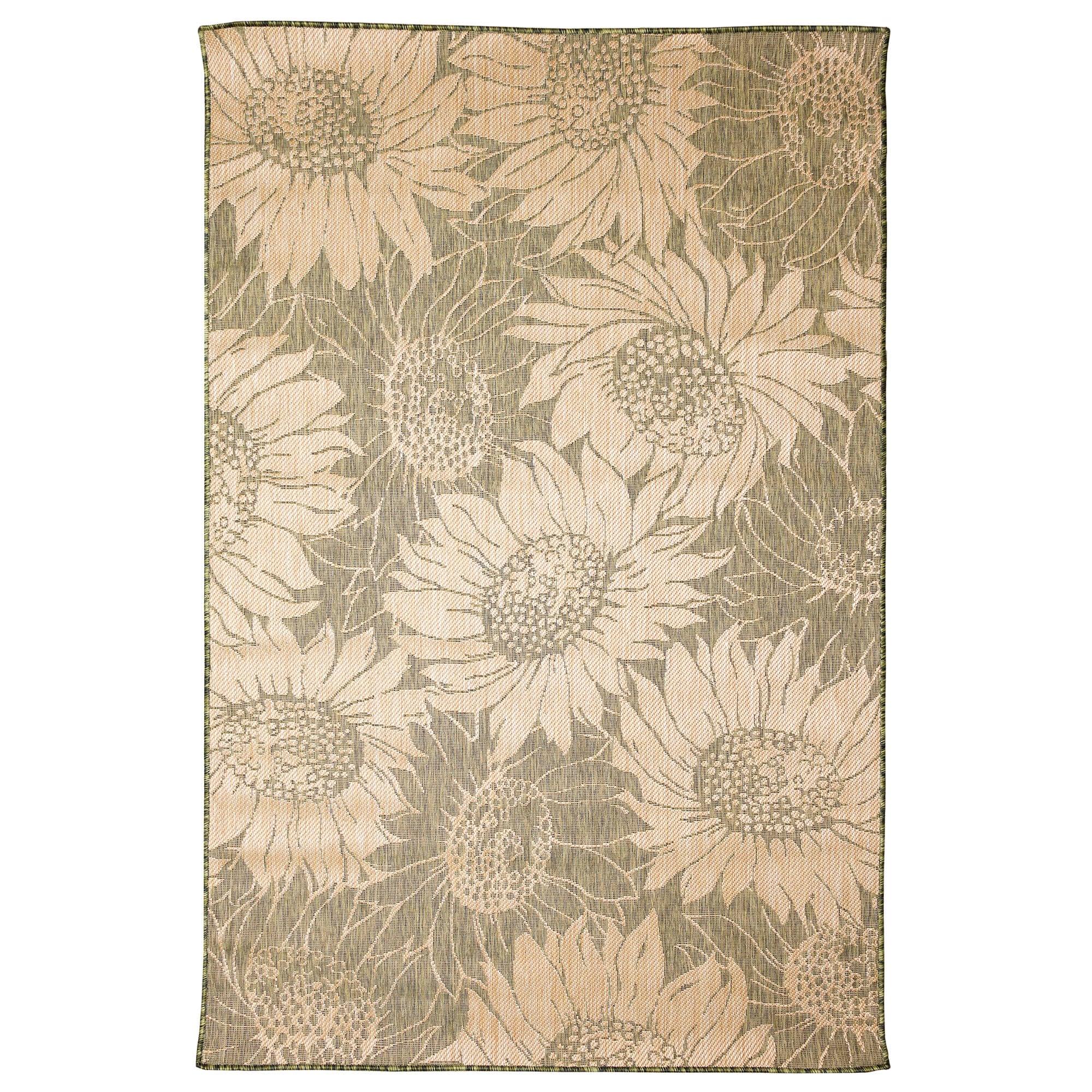 Liora Manne Carmel Sunflower Field Indoor/Outdoor Rug Green 3'3" x 4'11"