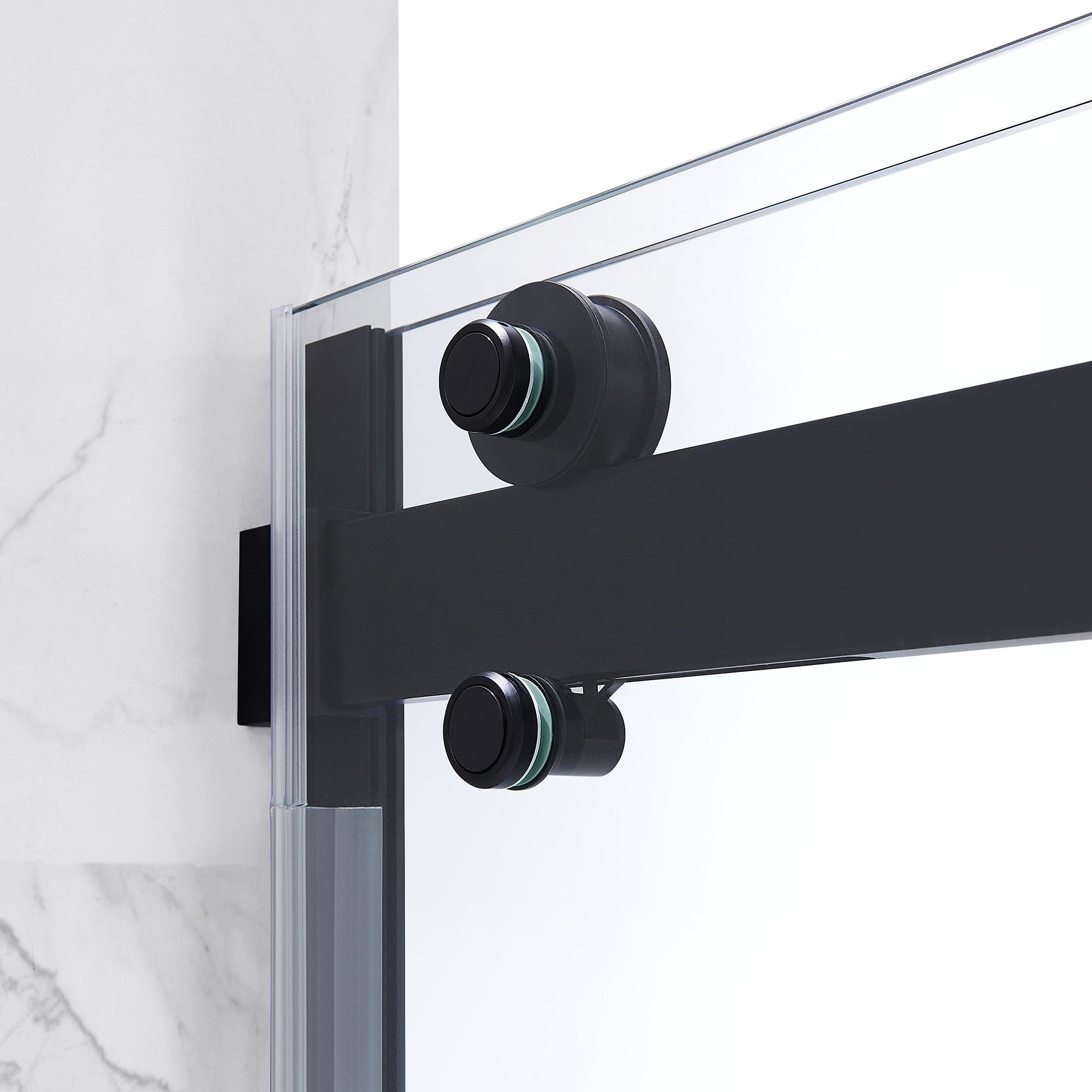 OVE Decors Bel Soft Close Black 72-in x 78.75-in Frameless Sliding Soft Close Shower Door