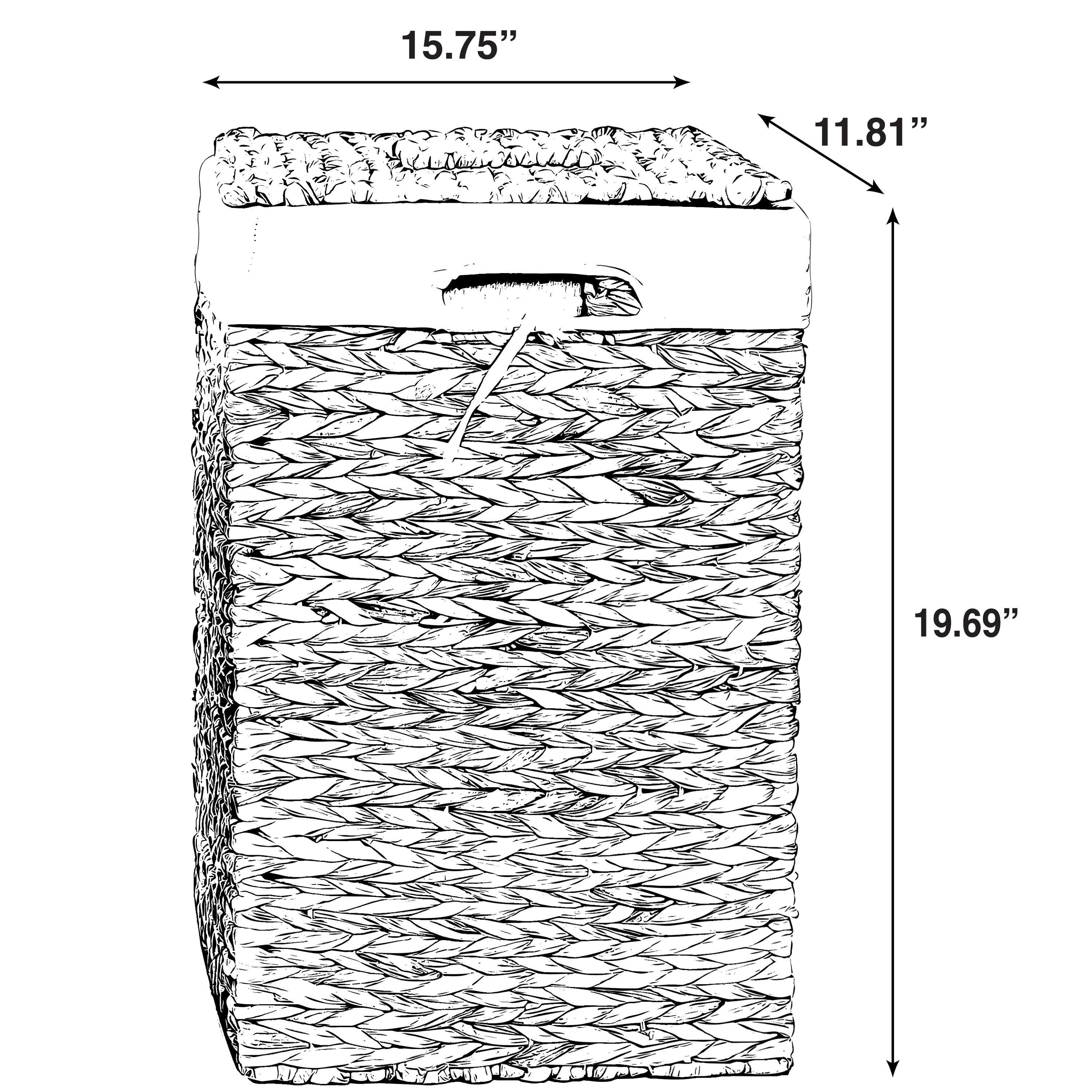 Vintiquewise Handmade Rectangular Water Hyacinth Wicker Laundry Hamper with Lid Natural, Large