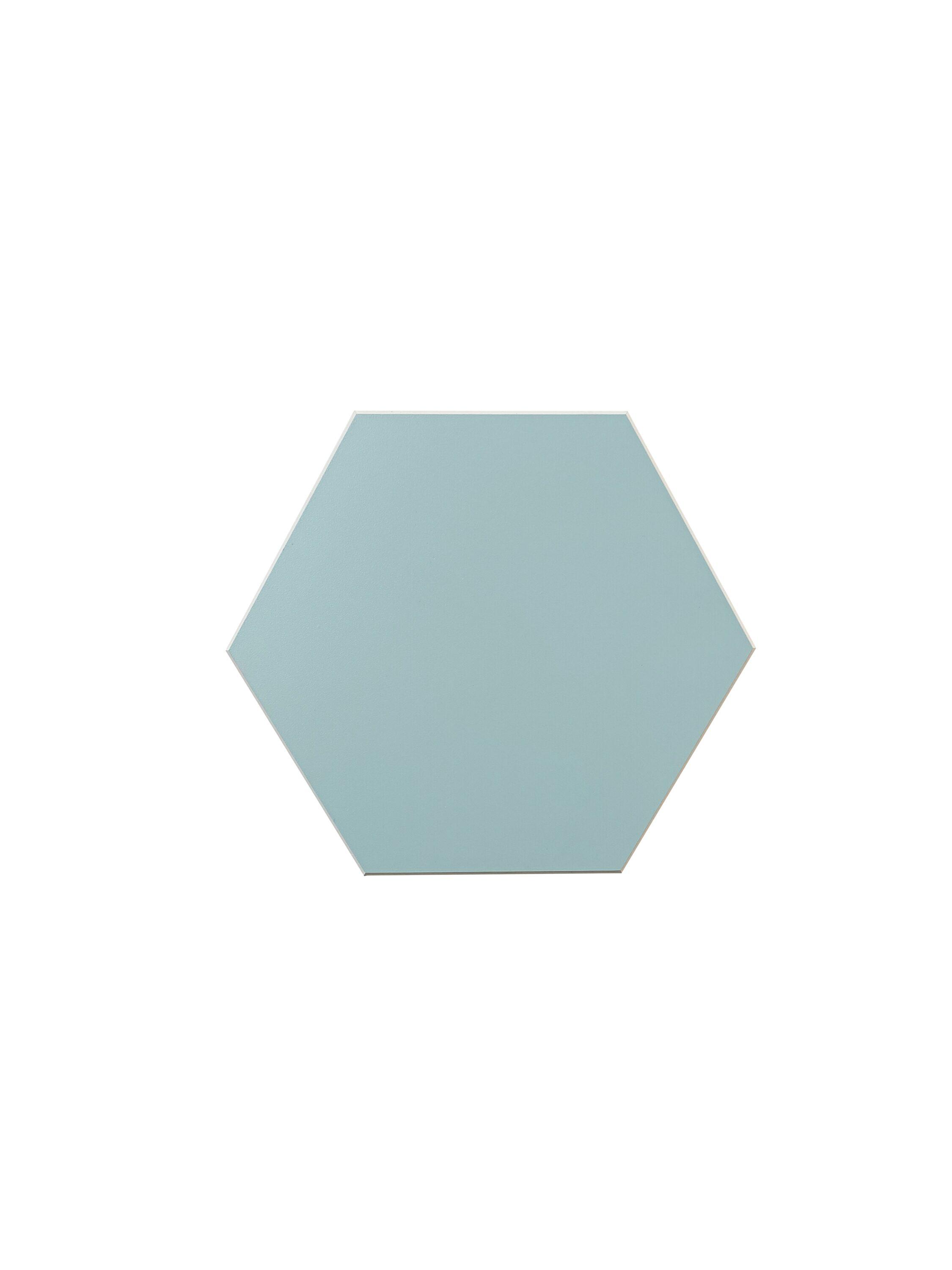 Rain Blue Hexagon Peel and Stick Resin Wall Tiles