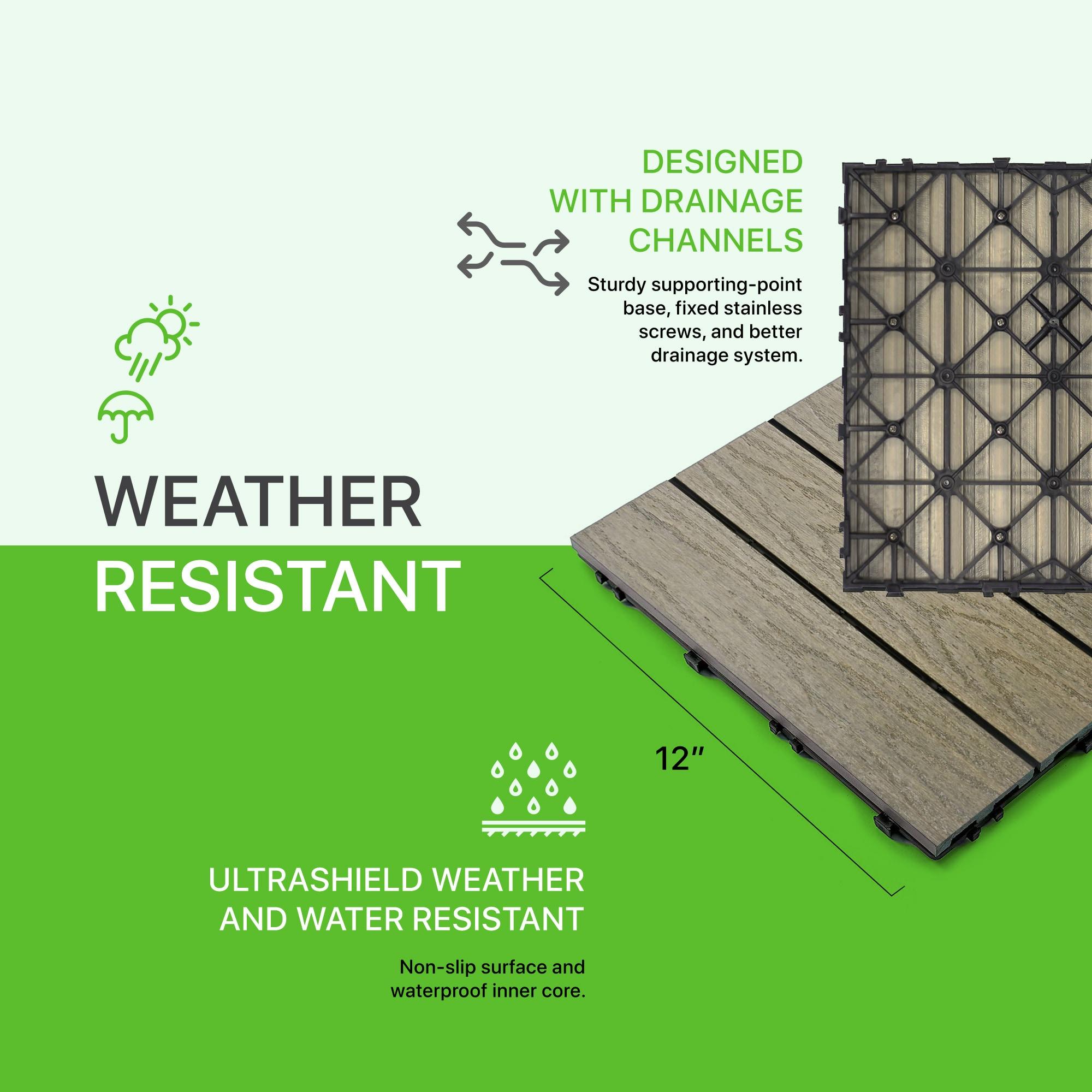 UltraShield Naturale Composite 12" x 12" Interlocking Deck Tile