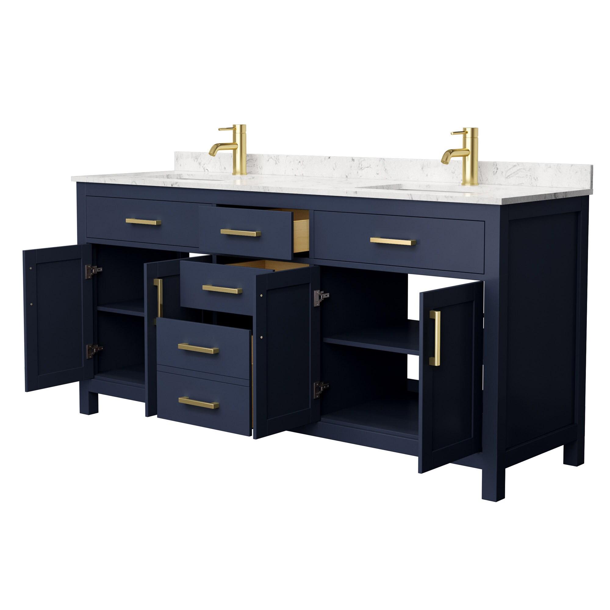 Beckett 72" Freestanding Double Bathroom Vanity with Cultured Marble Top