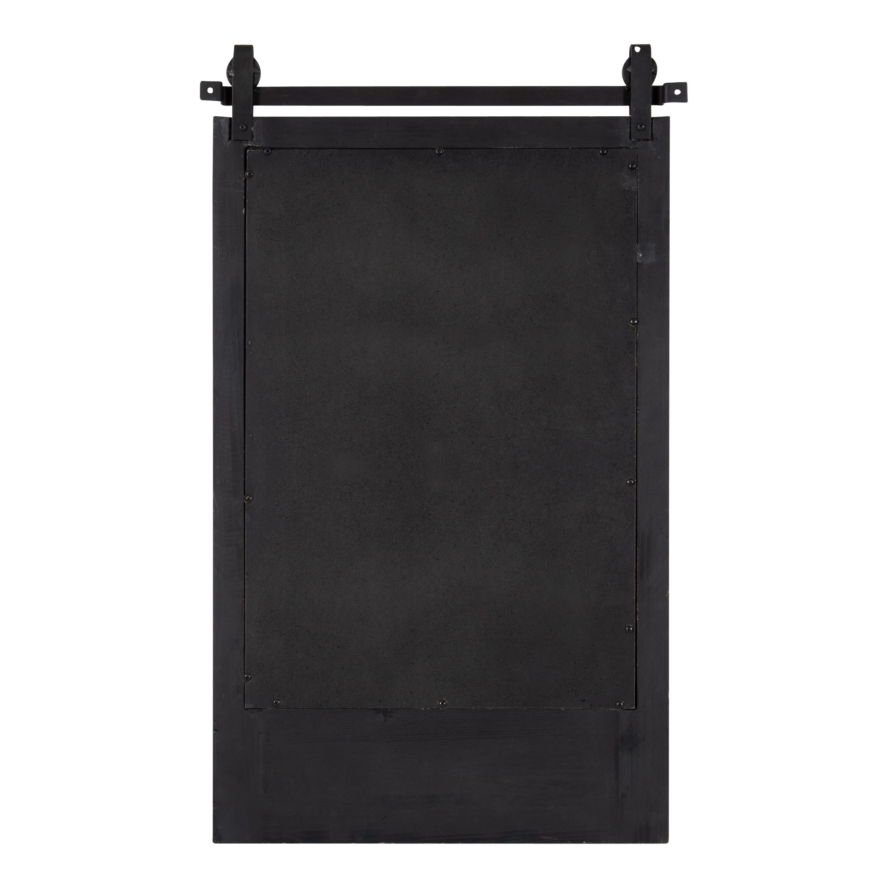 18" x 28" Cates Functional Wall Mirror Black - Kate & Laurel All Things Decor: Rustic Farmhouse, Wooden Frame, No Assembly Required