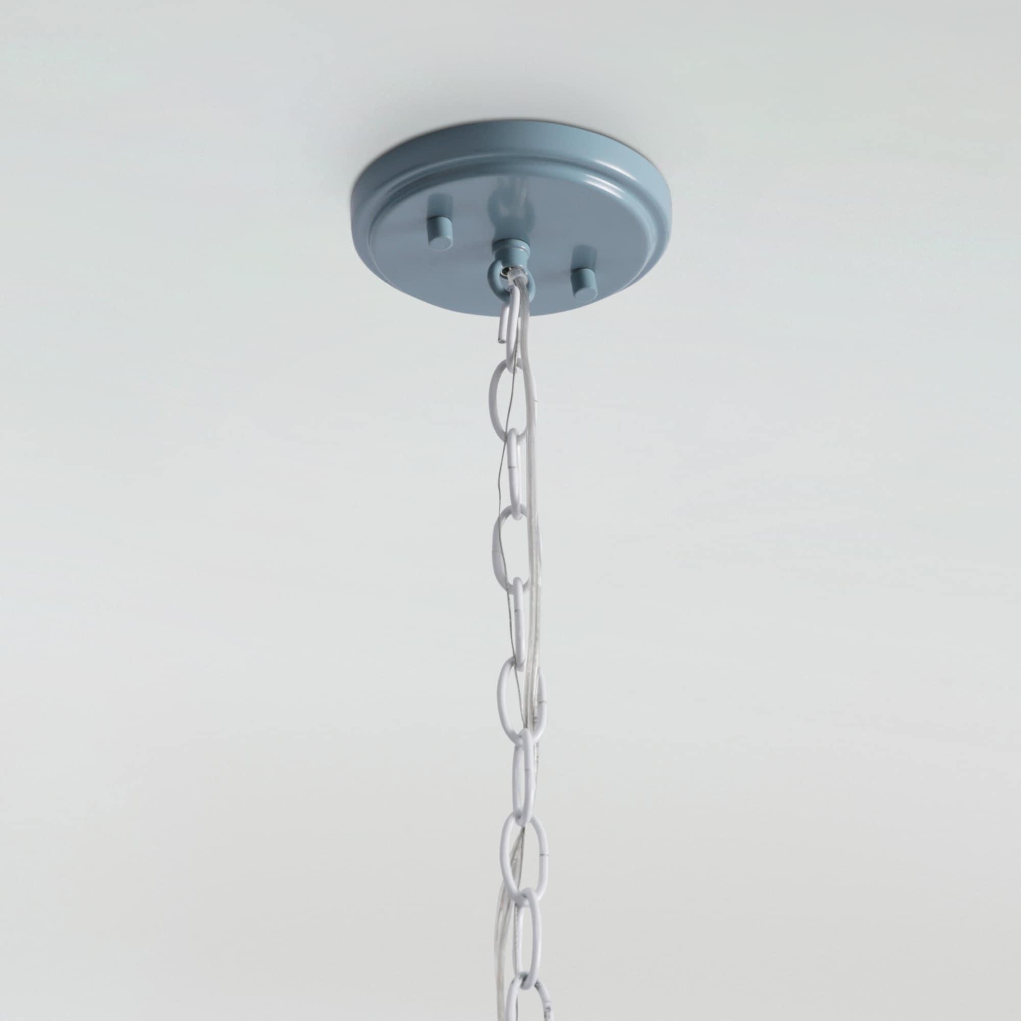 Progress Lighting, Bastille Collection, 1-Light Mini-Pendant, Coastal Blue, Country Basket Shade