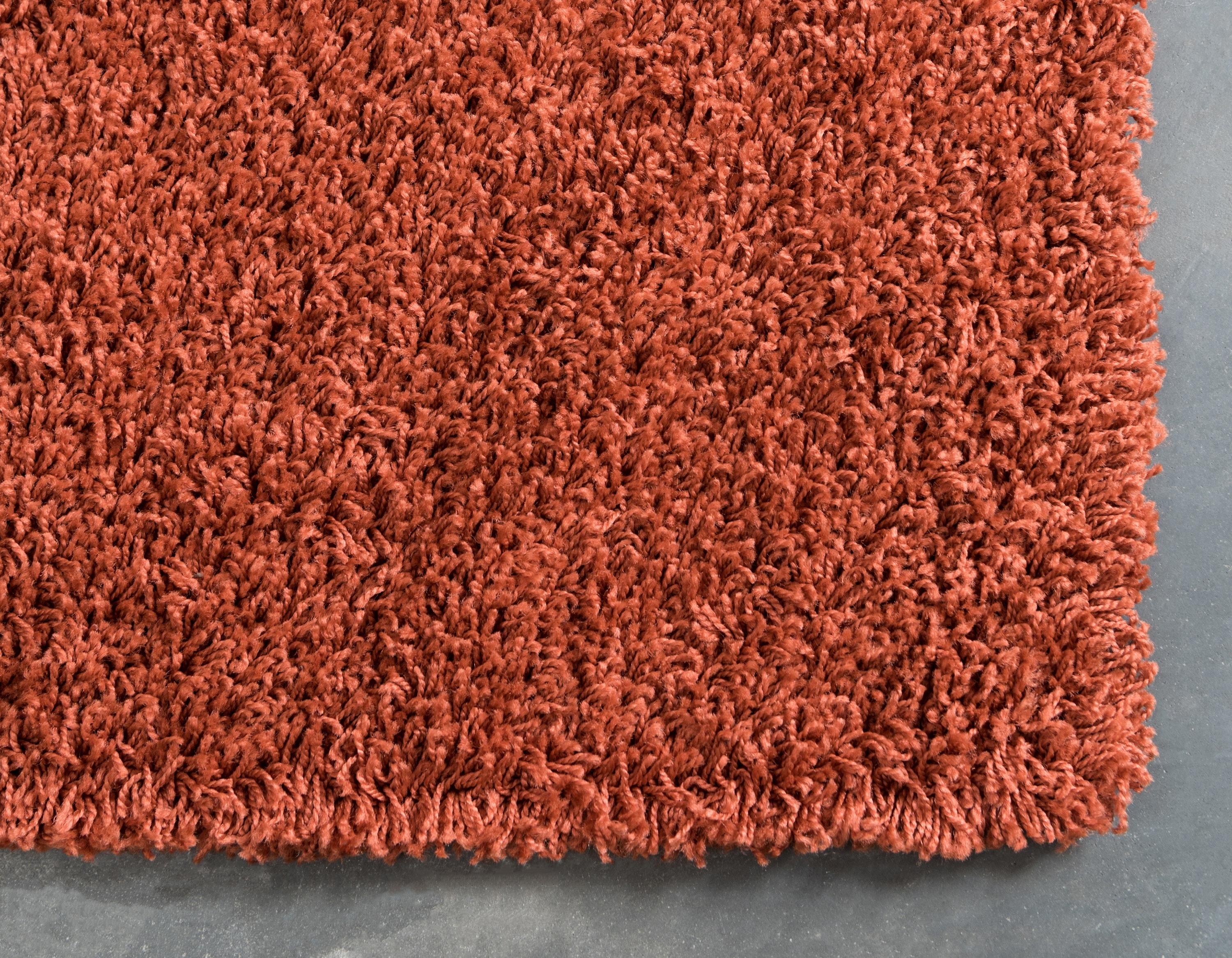 Unique Loom 6' 1 x 9' 0 Rectangle Solid Shag Terracotta Area Rug