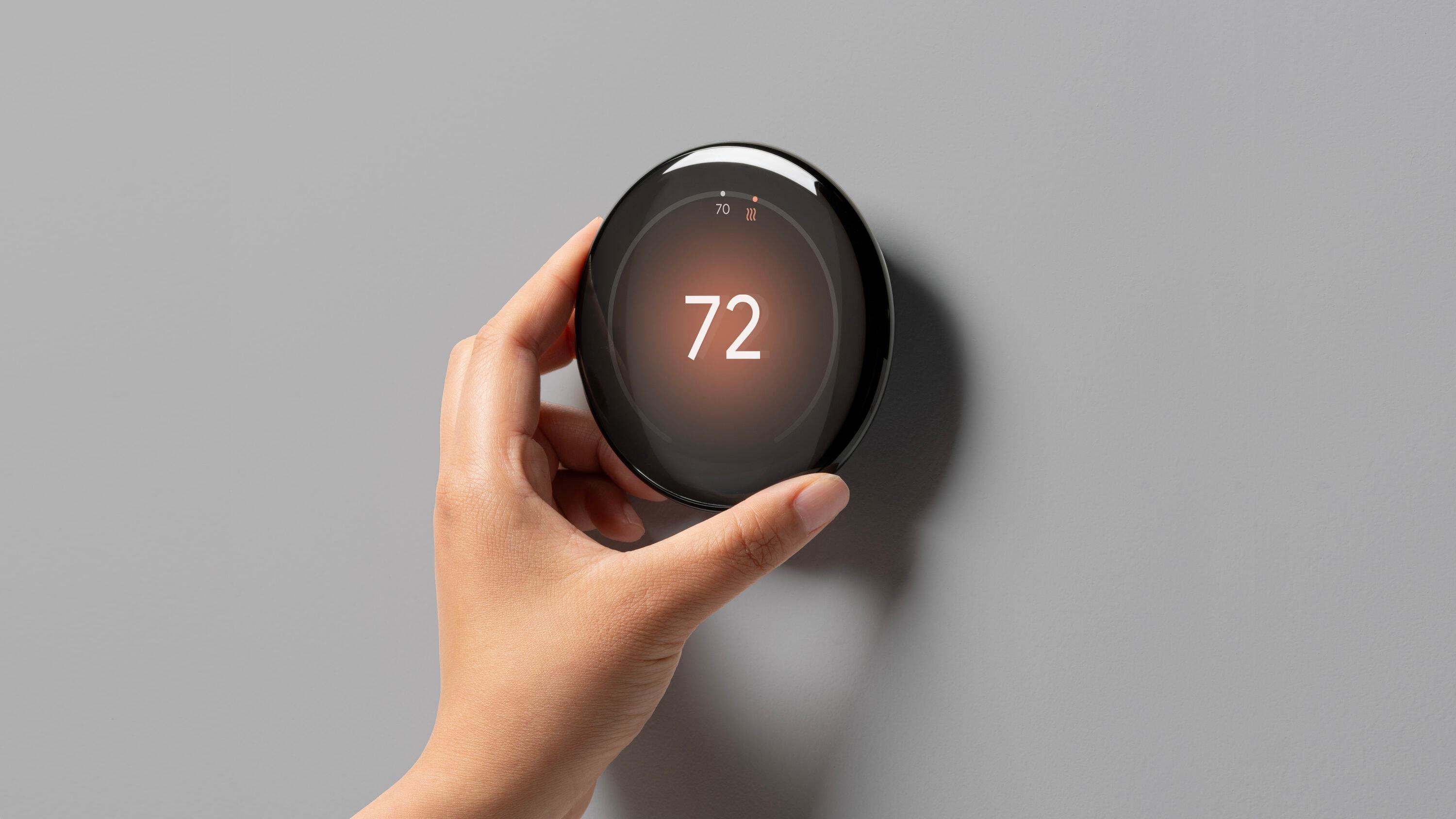 Google Nest Learning Thermostat (4th Gen) with Nest Temperature Sensor (2nd Gen) - Black: Wi-Fi, Energy Star, App Control