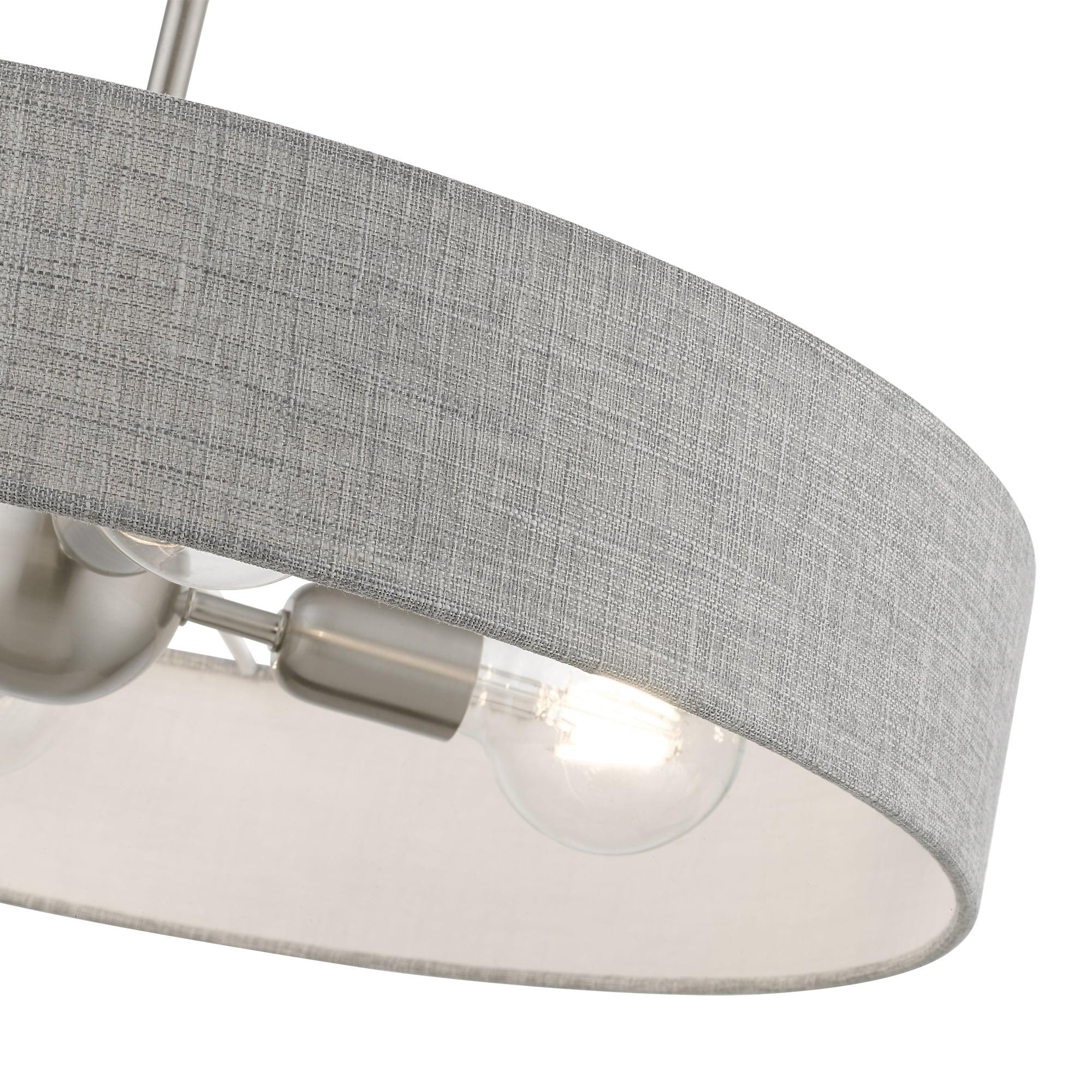Livex Lighting Elmhurst 4 - Light Pendant in  Brushed Nickel/Shiny White