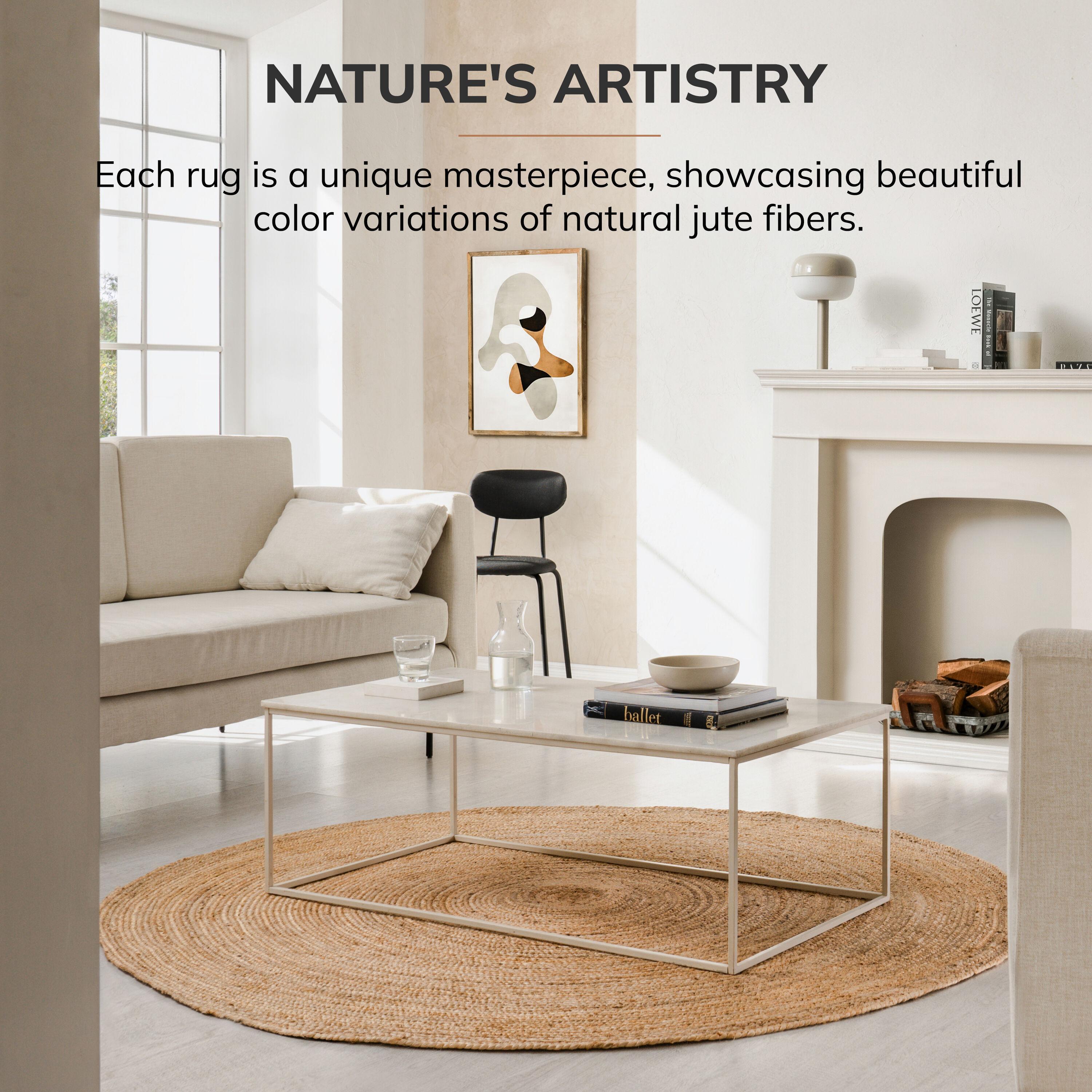 4'x4' Solid Area Rug Natural - Anji Mountain