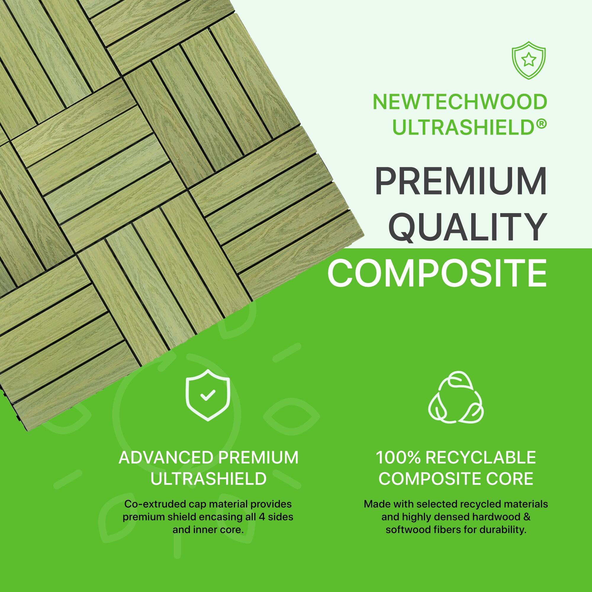 UltraShield Naturale Composite 12" x 12" Interlocking Deck Tile