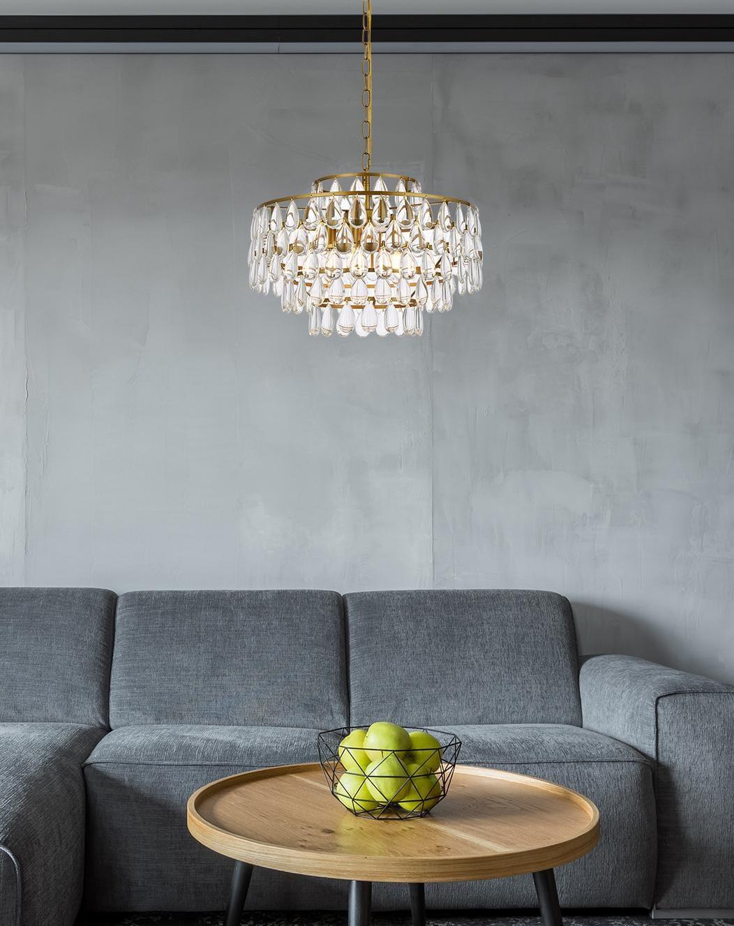 Elegant Lighting Mila 5 - Light Pendant in  Brass