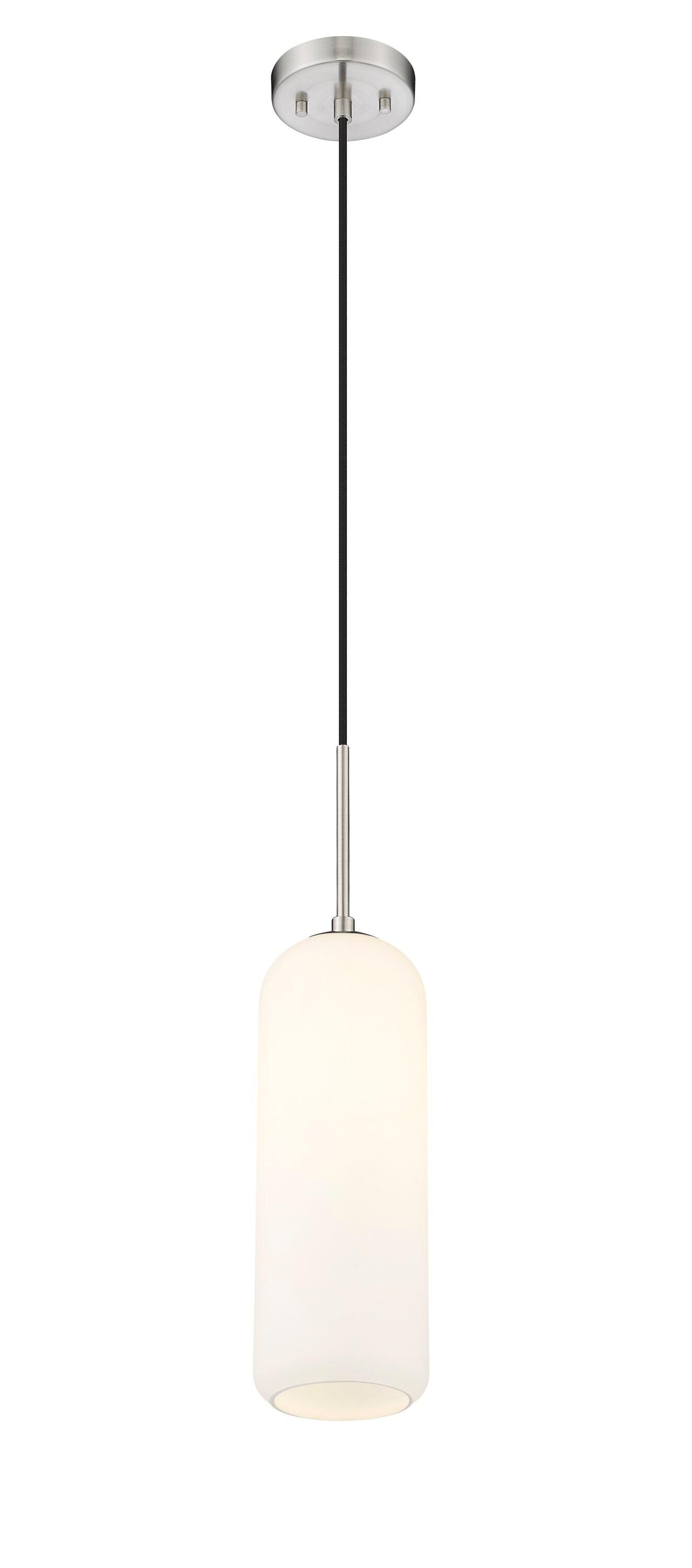 Monty 22" Brushed Nickel and Opal Glass Pendant Light