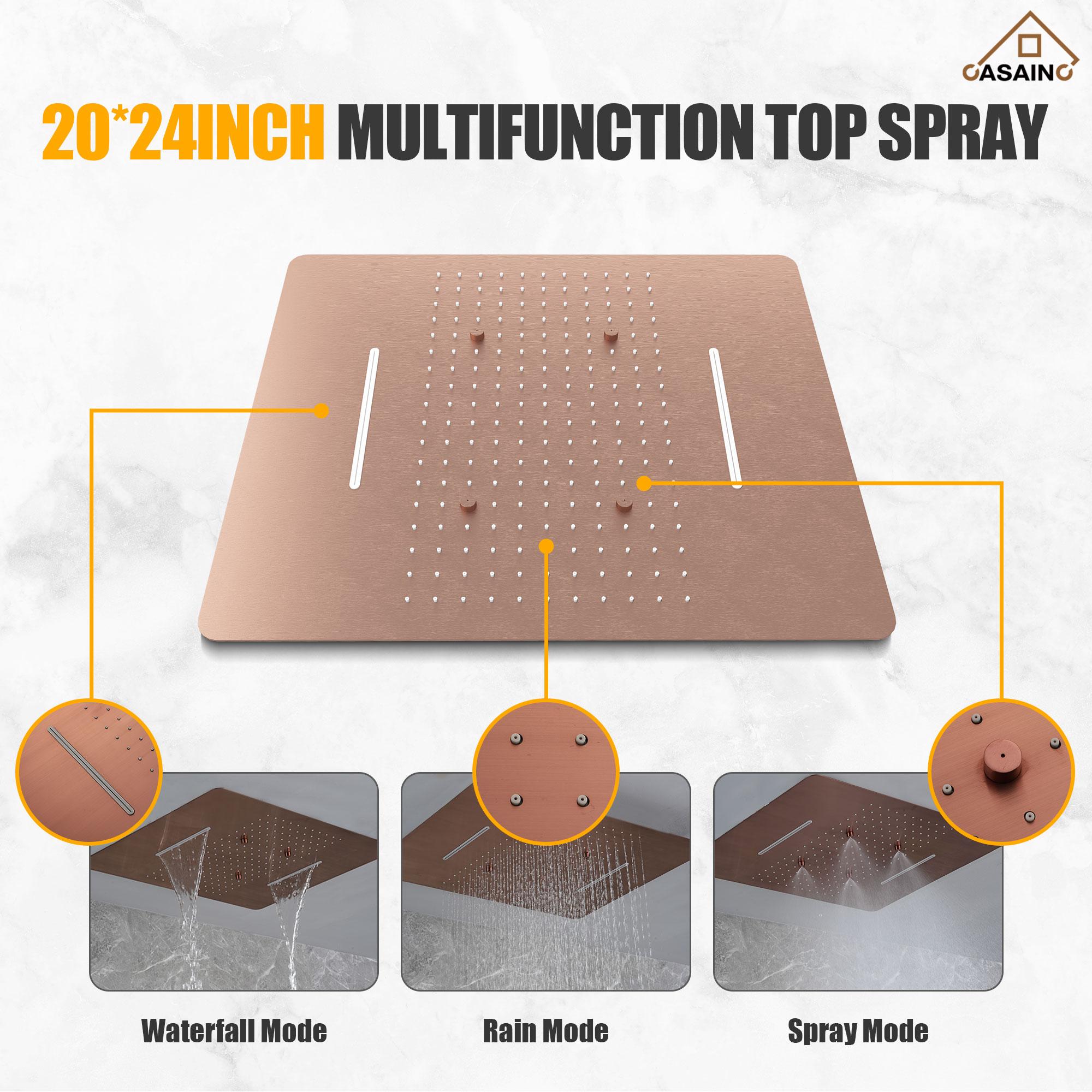 Thermostatic Complete Rainfall Shower System with Rough in-Valve and Body Spray