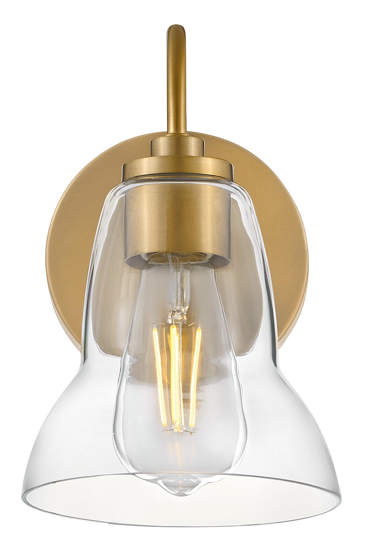 Lark Vera Single Light Bath Vanity Wall Sconce with Clear Bell-Shaped Glass | Wayfair
