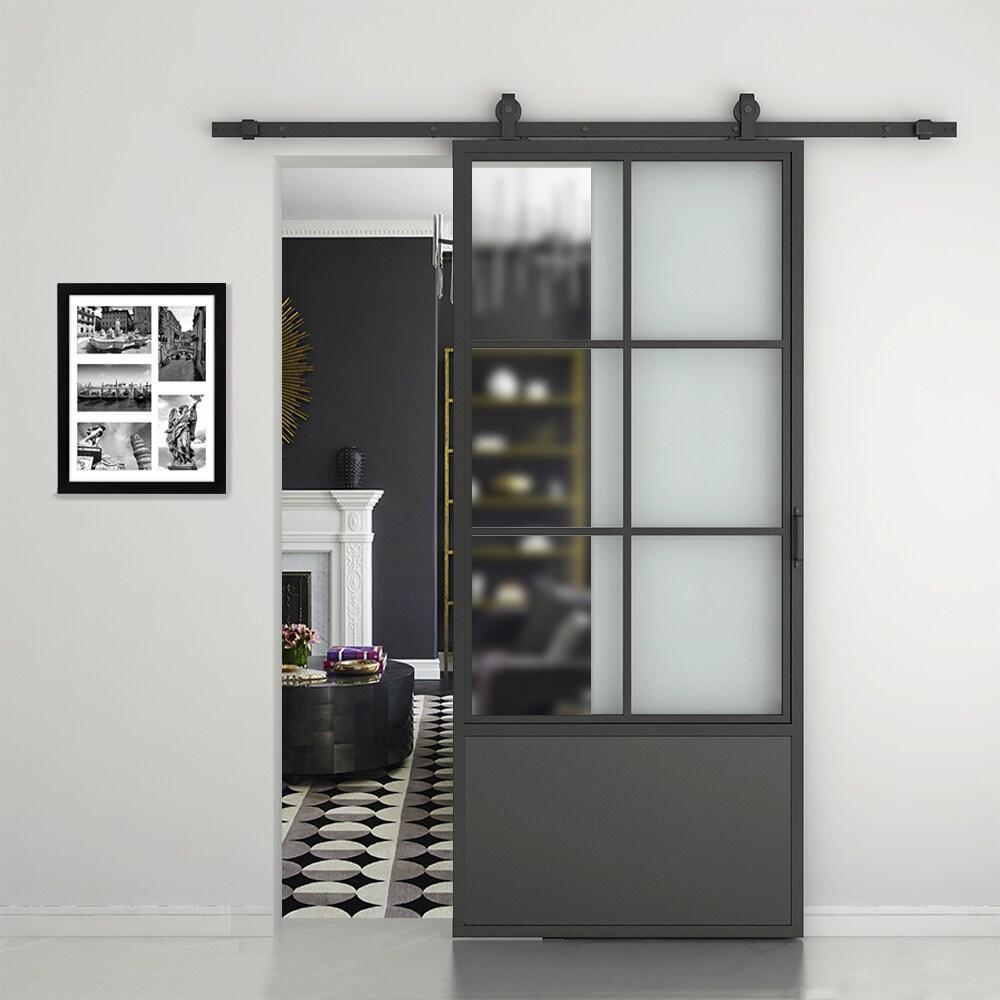 84'' Glass with Installation Hardware Kit Barn Door